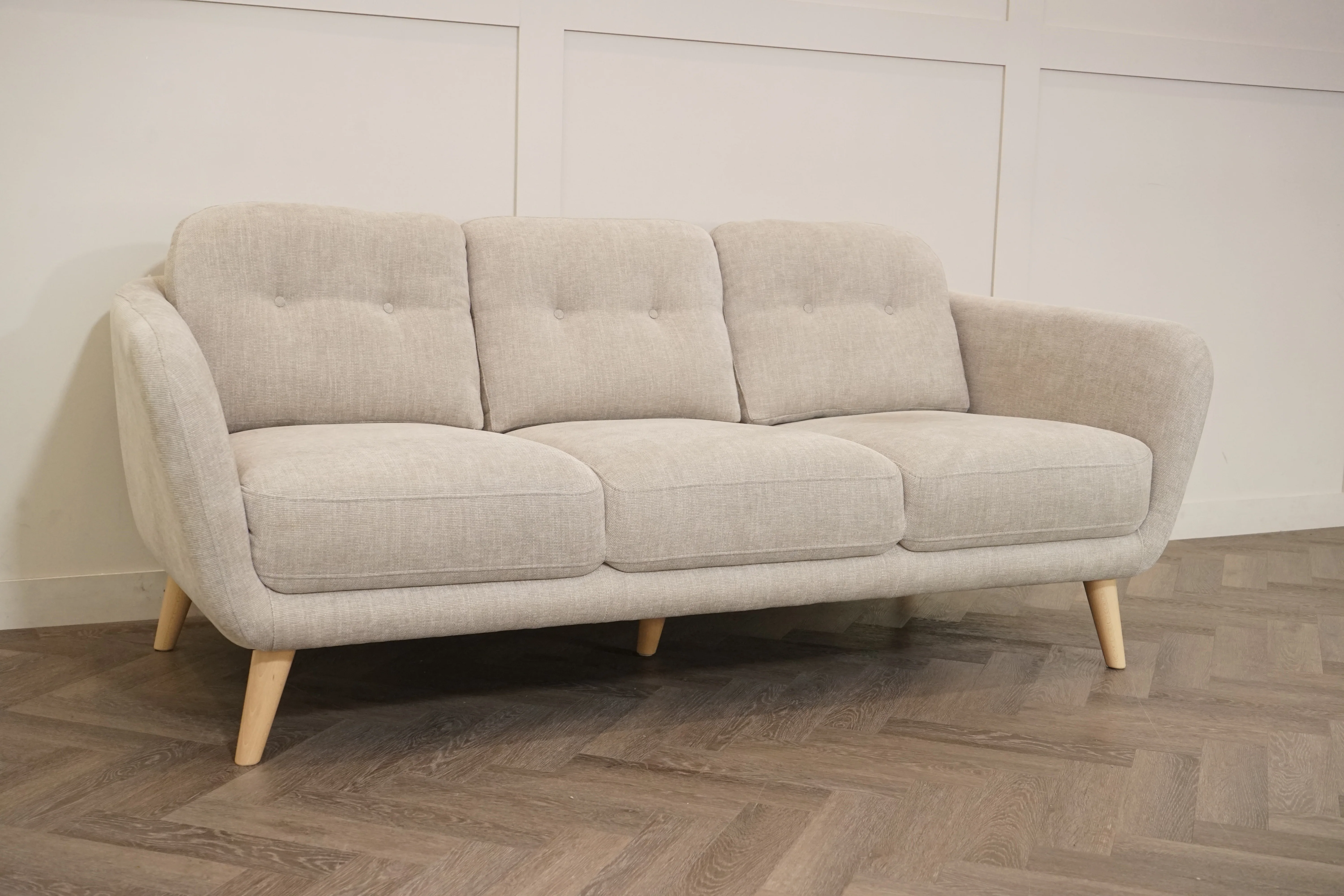 Arlo Large 3 Seater Sofa, Chunky Chenille Natural - Image 4