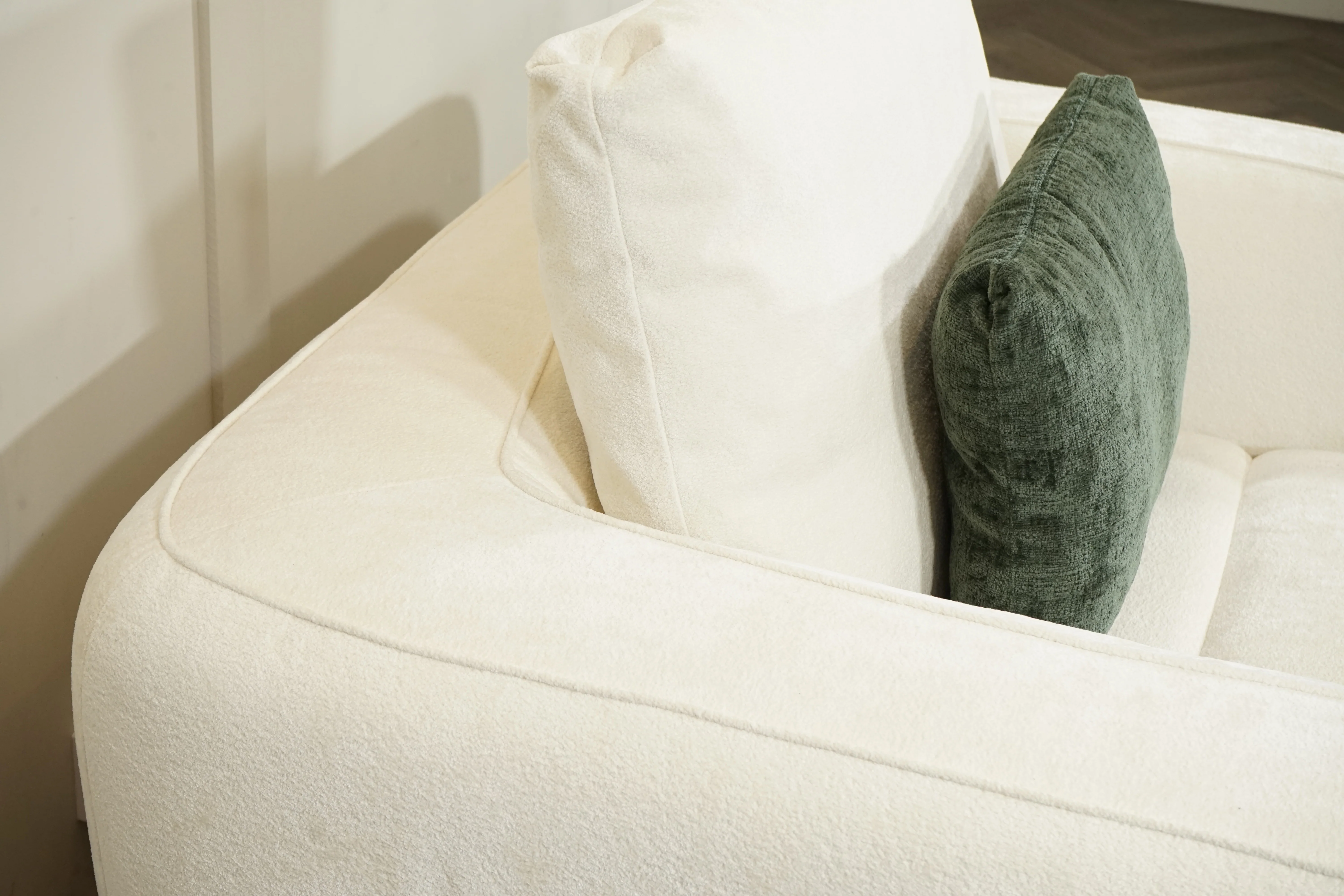 Ascot Large Snuggler Chair, Chenille Ivory - Image 6