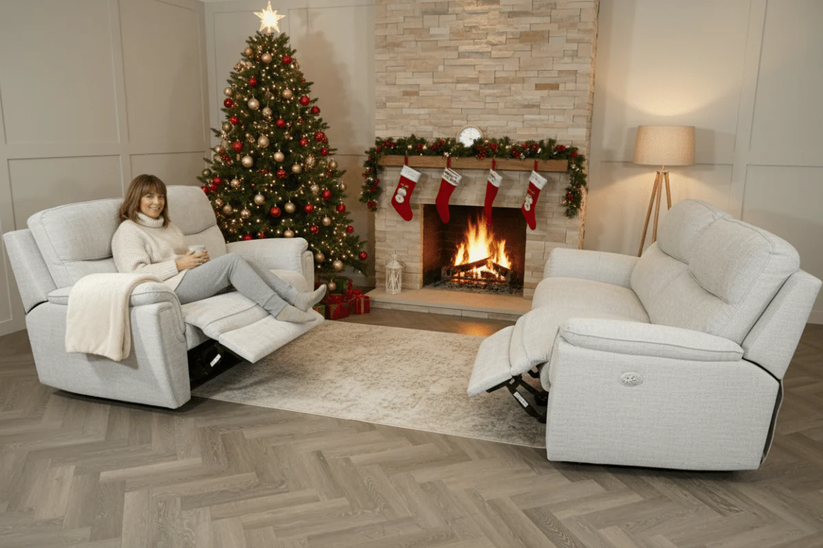 Ashbury 3+2 Seater Power Reclining Sofa Set, Hopsack Silver - Image 15