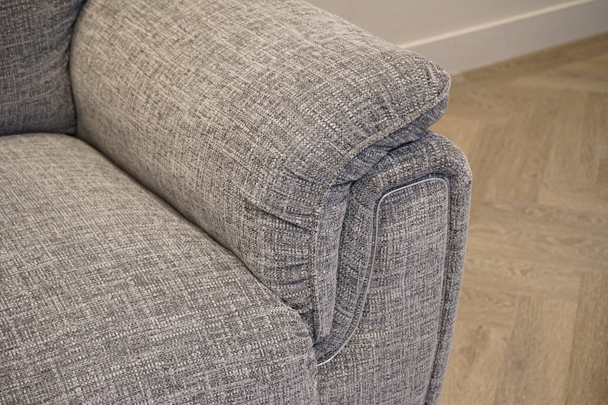 Ashbury 3 Seater Power Reclining Sofa, Chenille Weave Charcoal Grey - Image 4