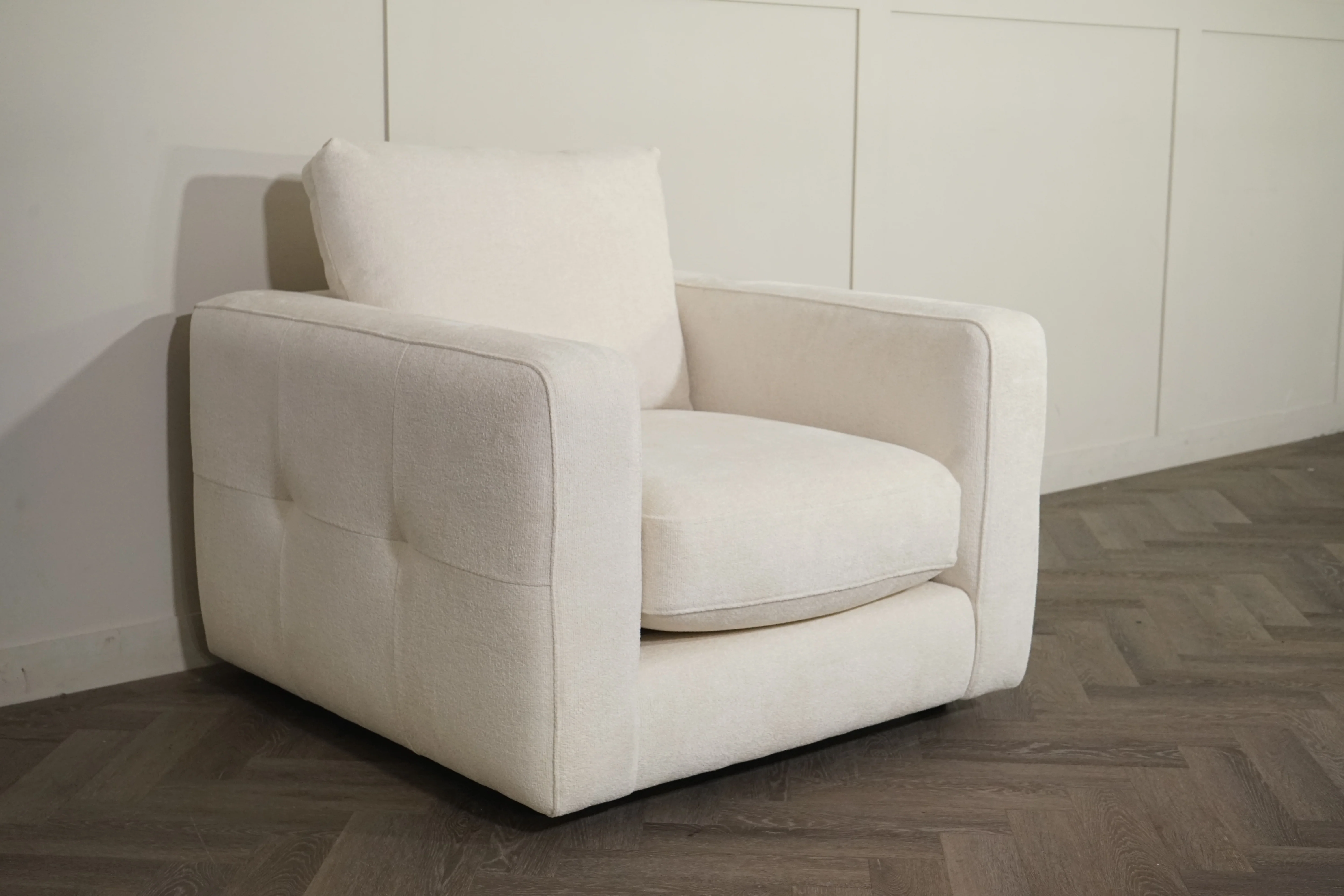Bahrain Fabric Armchair, Ivory Mix - Image 5