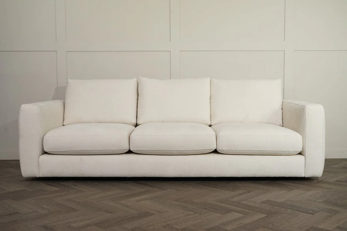 Bahrain Fabric Grand 4 Seater Sofa, Ivory Mix - Image 3