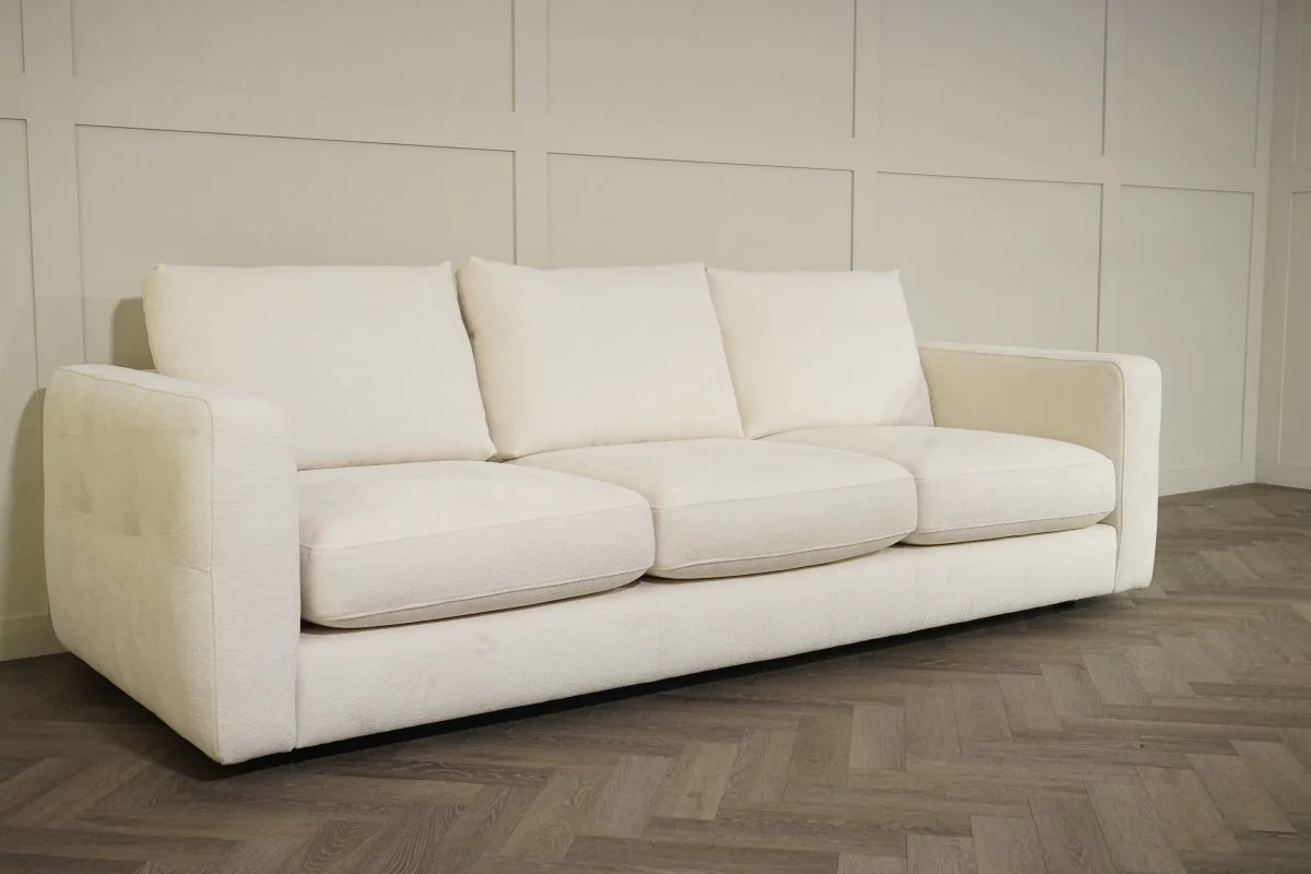 Bahrain Fabric Grand 4 Seater Sofa, Ivory Mix - Image 4