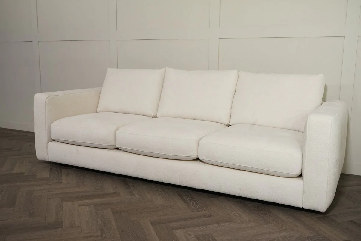 Bahrain Fabric Grand 4 Seater Sofa, Ivory Mix - Image 6