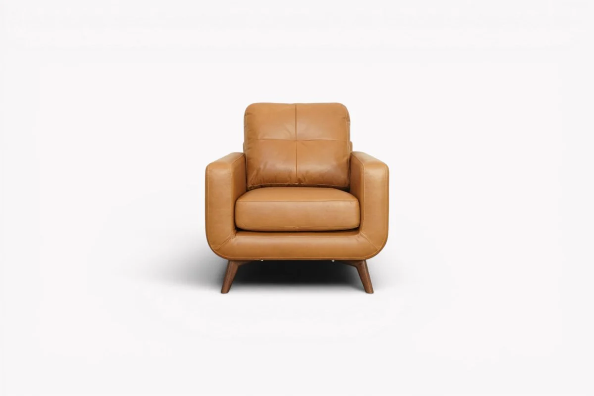 Barbican Leather Armchair, Premium Caramel