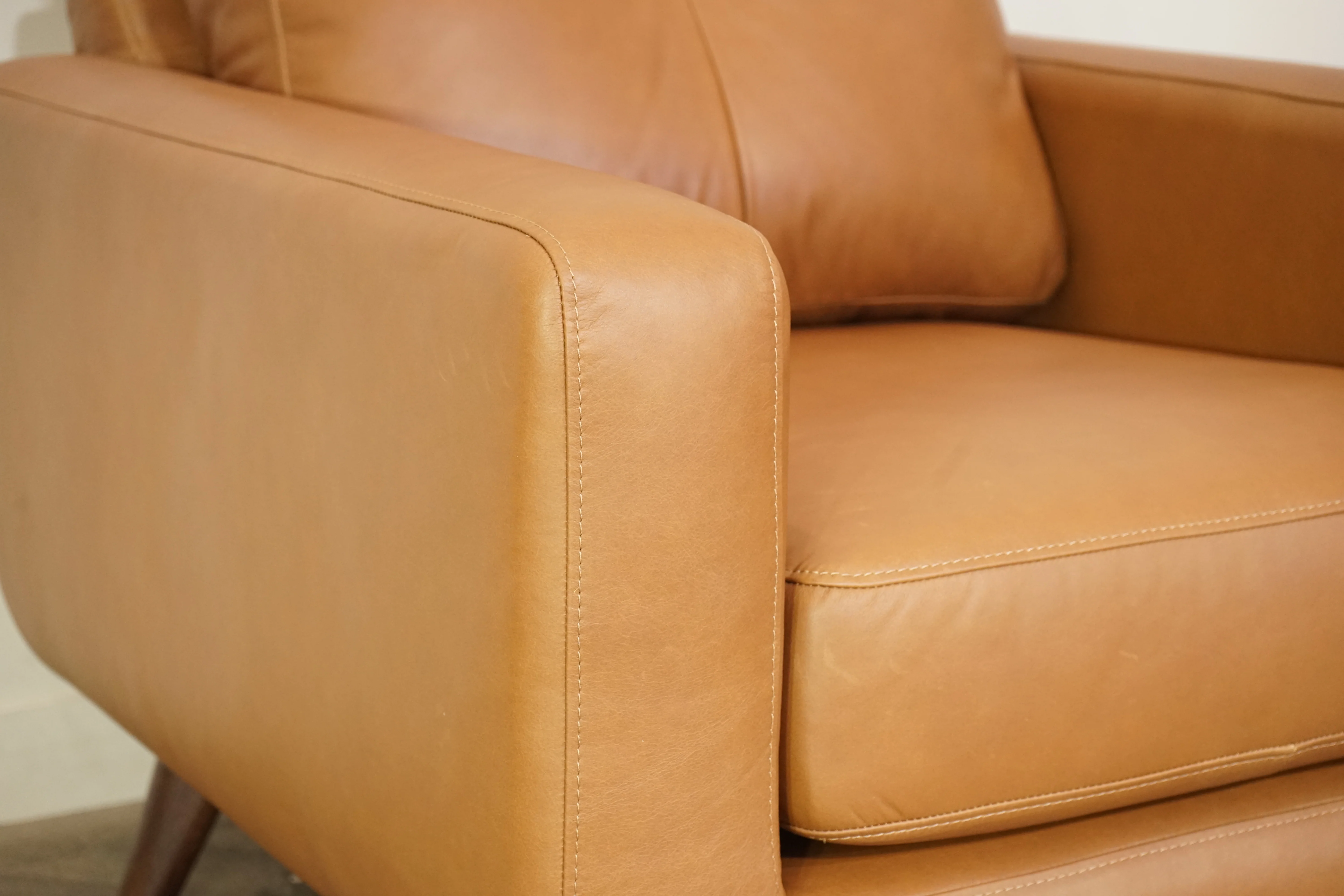 Barbican Leather Armchair, Premium Caramel - Image 4