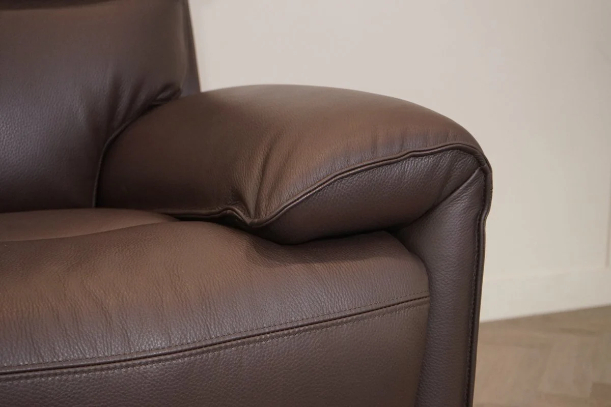 Caldbeck 3 Seater Power Recliner Sofa, Head Tilt, Lumbar & Heat, Coffee Brown - Image 5