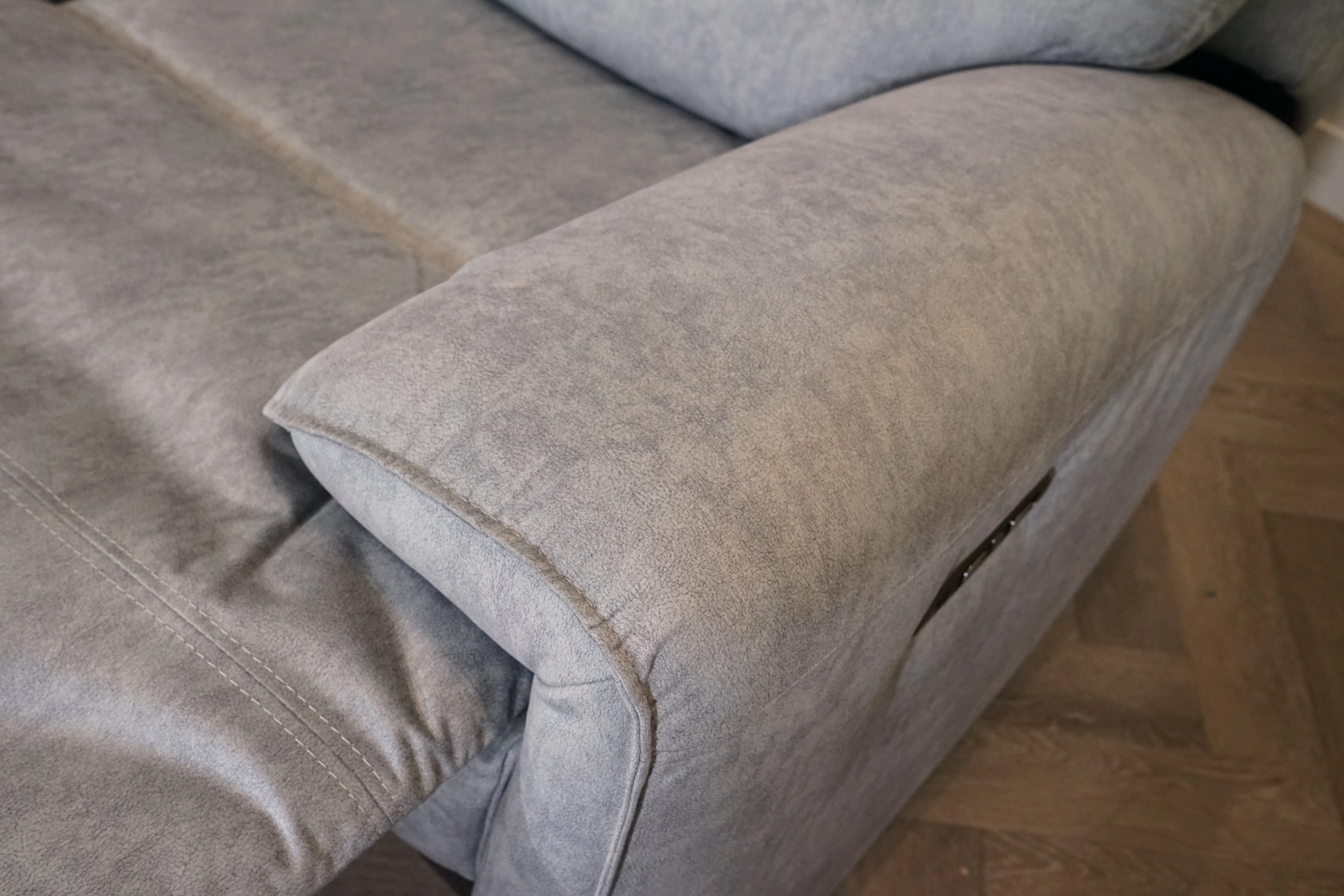 Caldbeck Fabric 3 Seater Power Recliner Sofa & Static Armchair, Artemisia Grey - Image 4