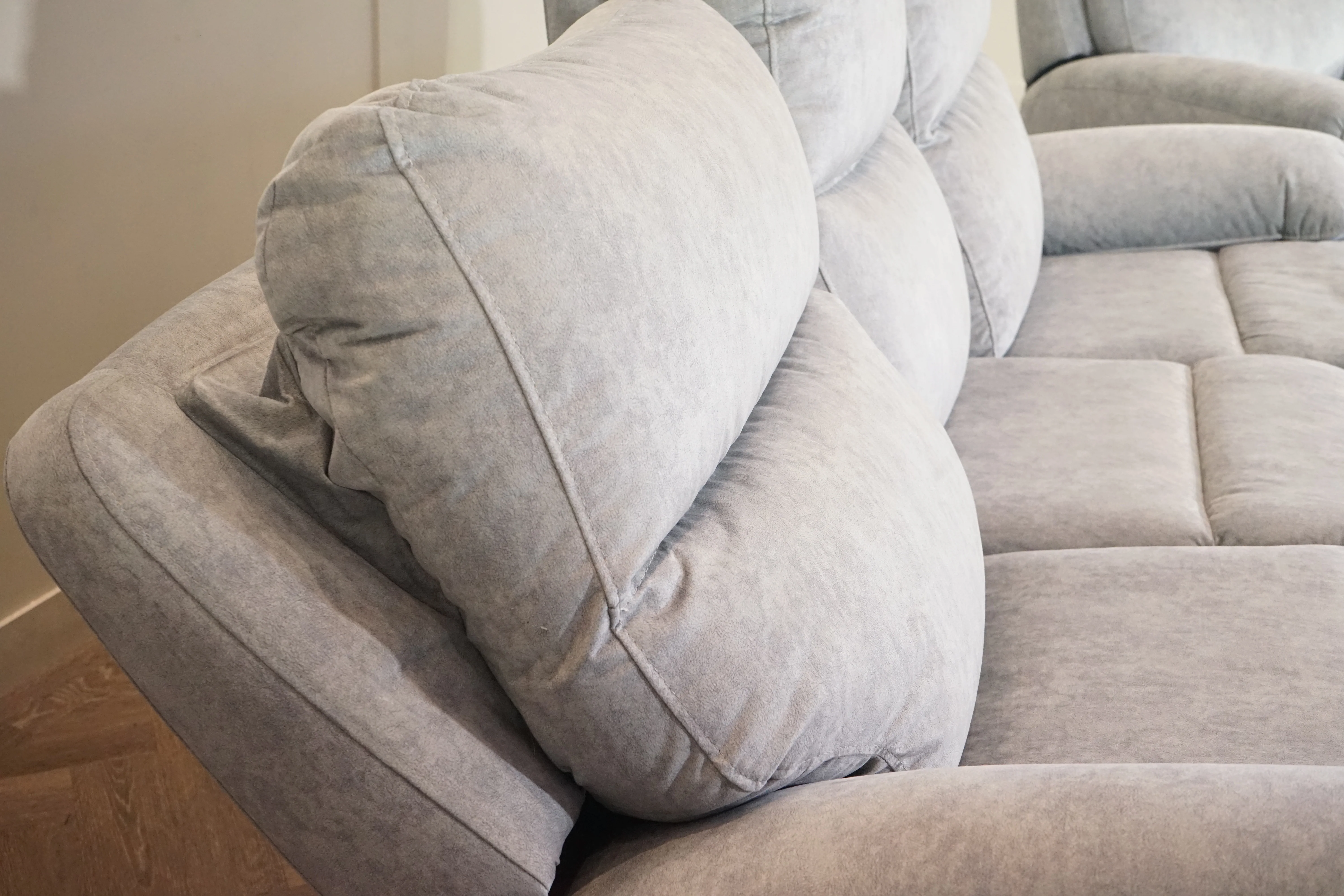 Caldbeck Fabric 3 Seater Power Recliner Sofa & Static Armchair, Artemisia Grey - Image 6