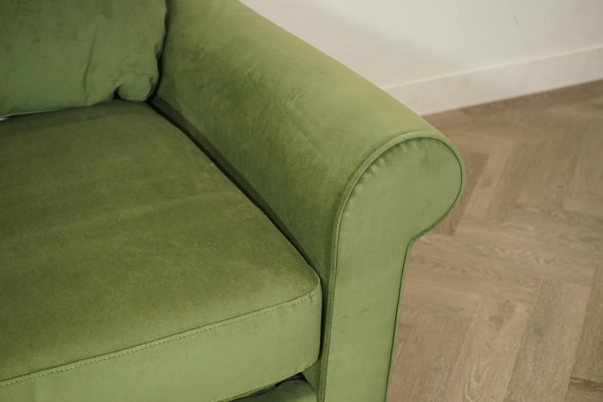 Camber Double Sofa Bed, Plush Velvet Olive Green - Image 4