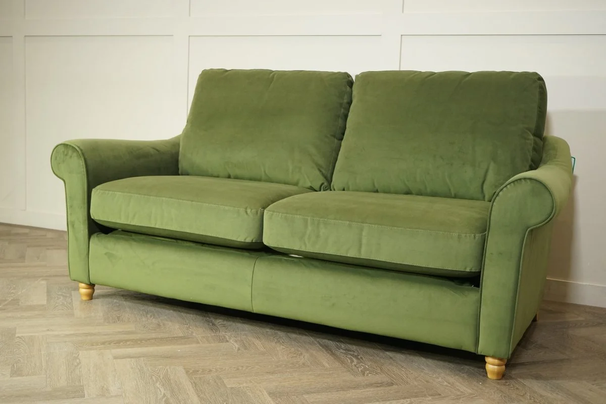 Camber Double Sofa Bed, Plush Velvet Olive Green - Image 5