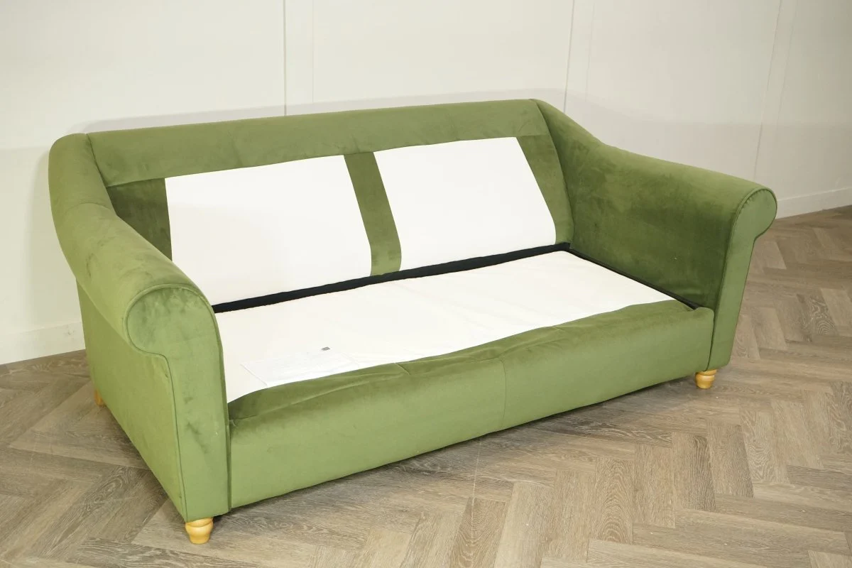 Camber Double Sofa Bed, Plush Velvet Olive Green - Image 7
