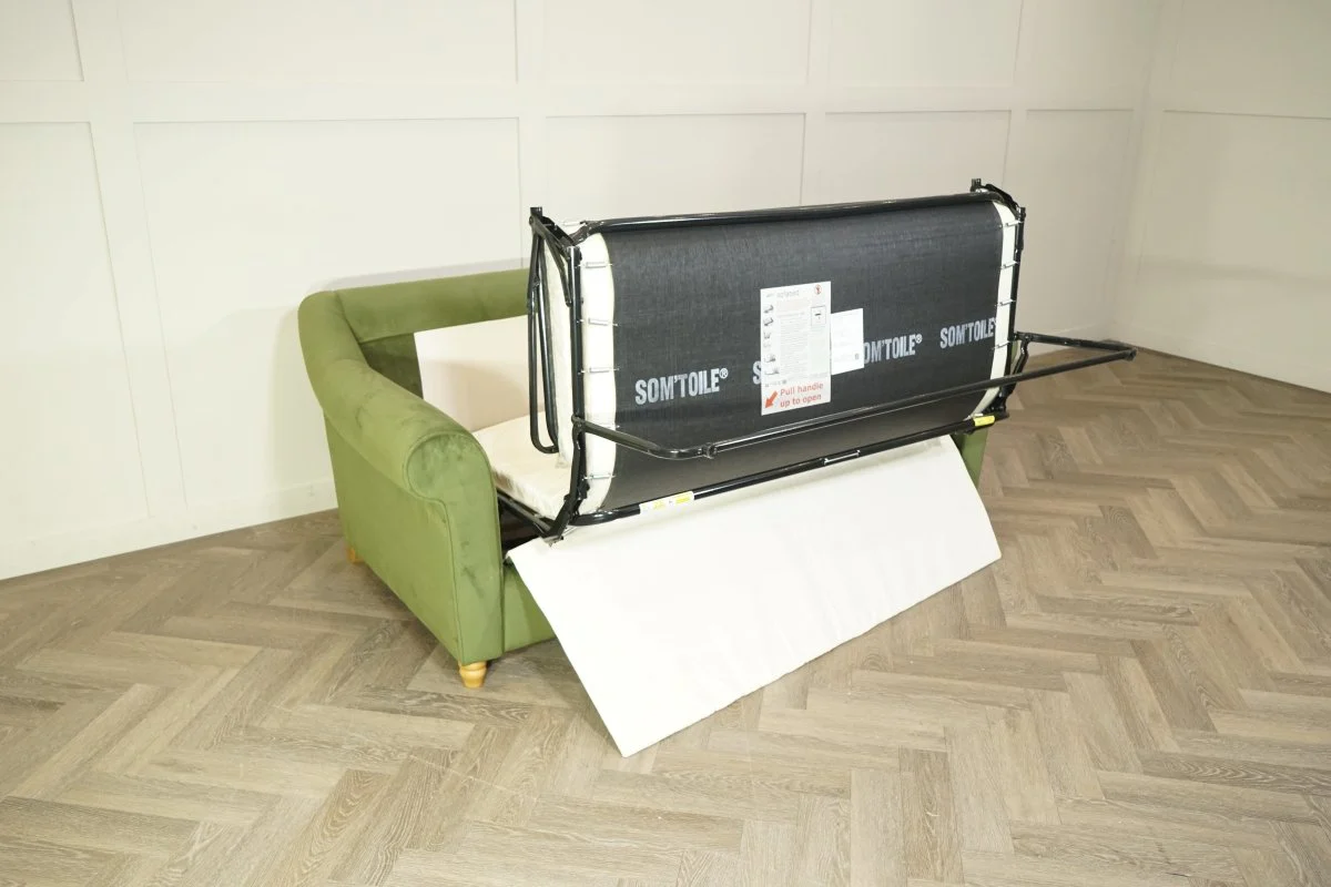 Camber Double Sofa Bed, Plush Velvet Olive Green - Image 8