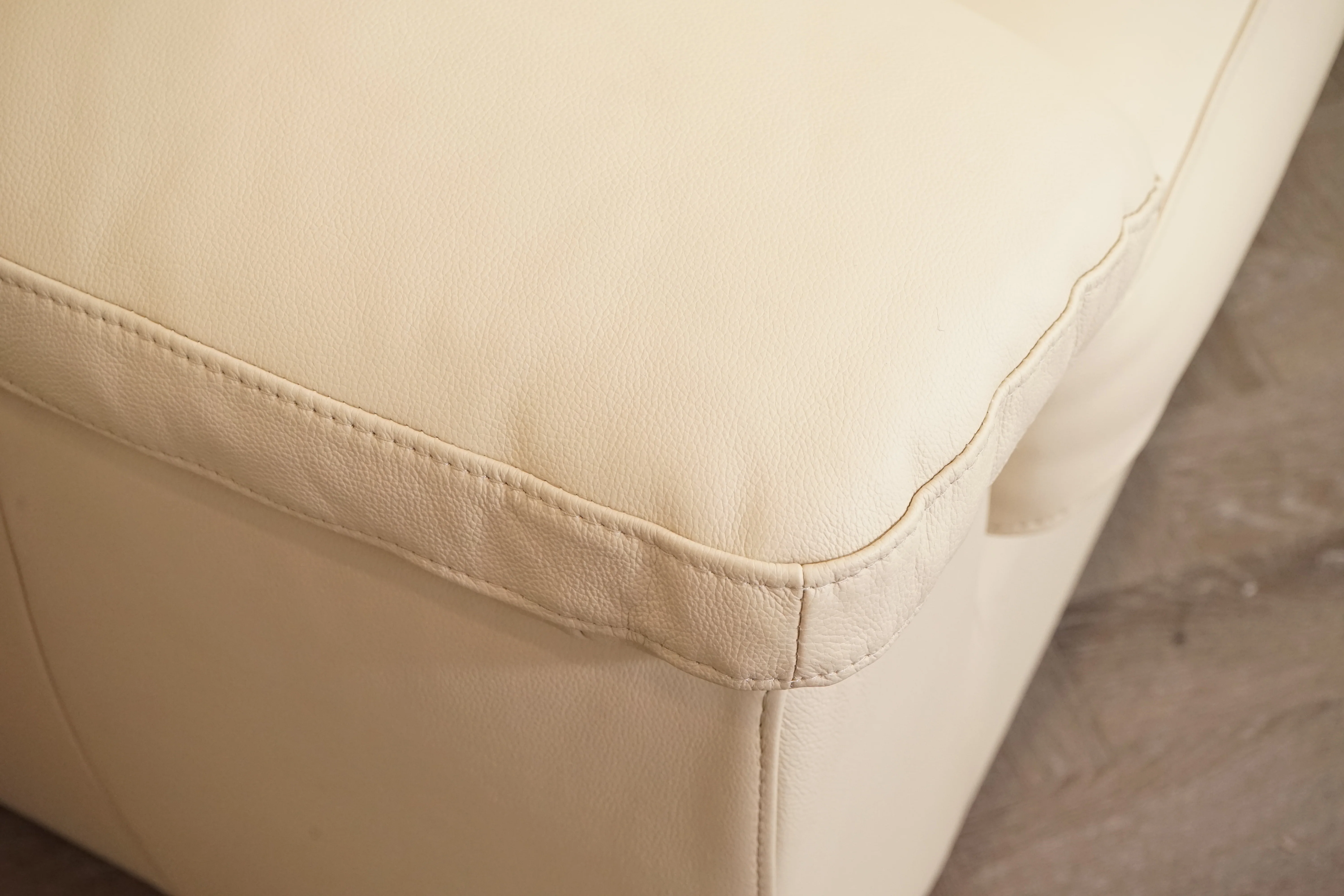 Camden Small 2 Seater Leather Sofa, Matt Pearl - Image 6
