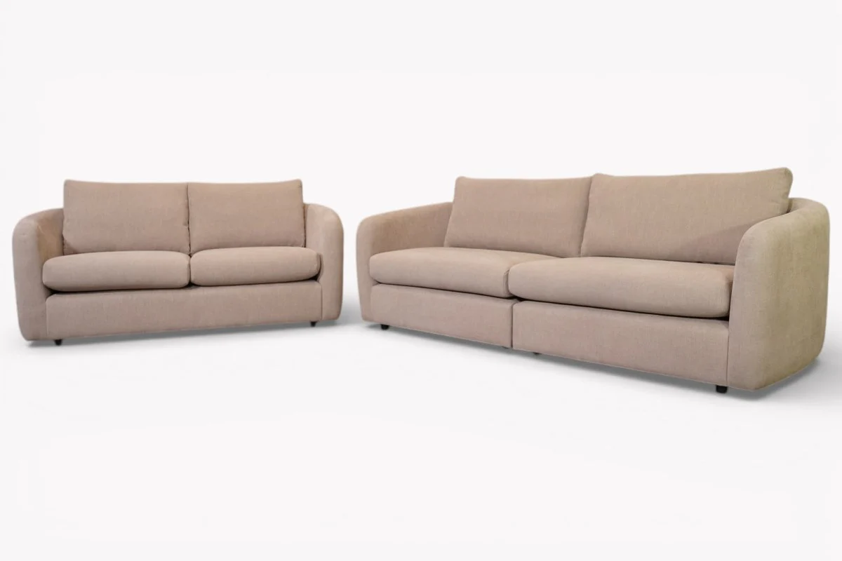 Carnaby Fabric 4 + 3 Seater Sofa Set, Dusk Latte