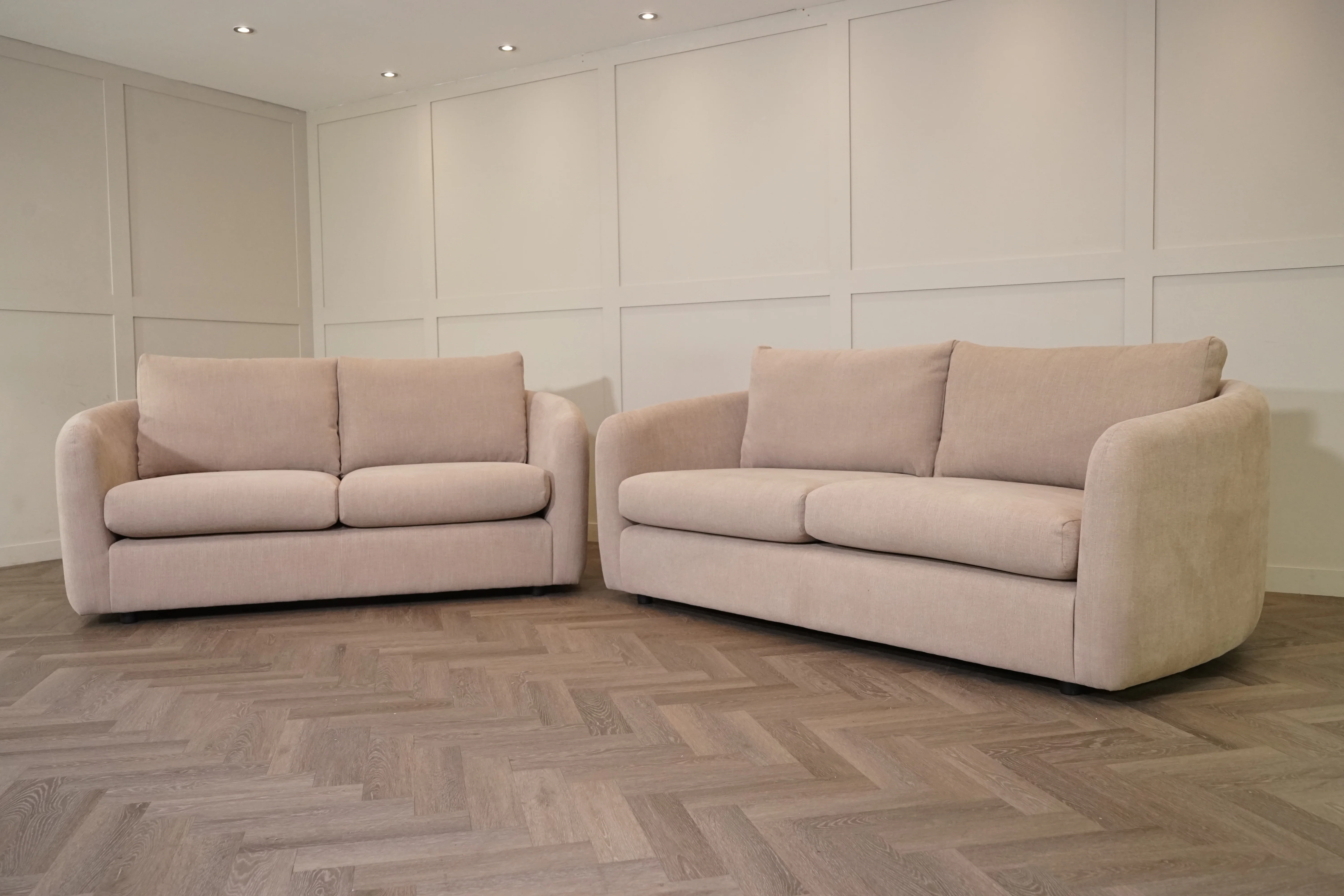 Carnaby Fabric 4 + 3 Seater Sofa Set, Dusk Latte - Image 10