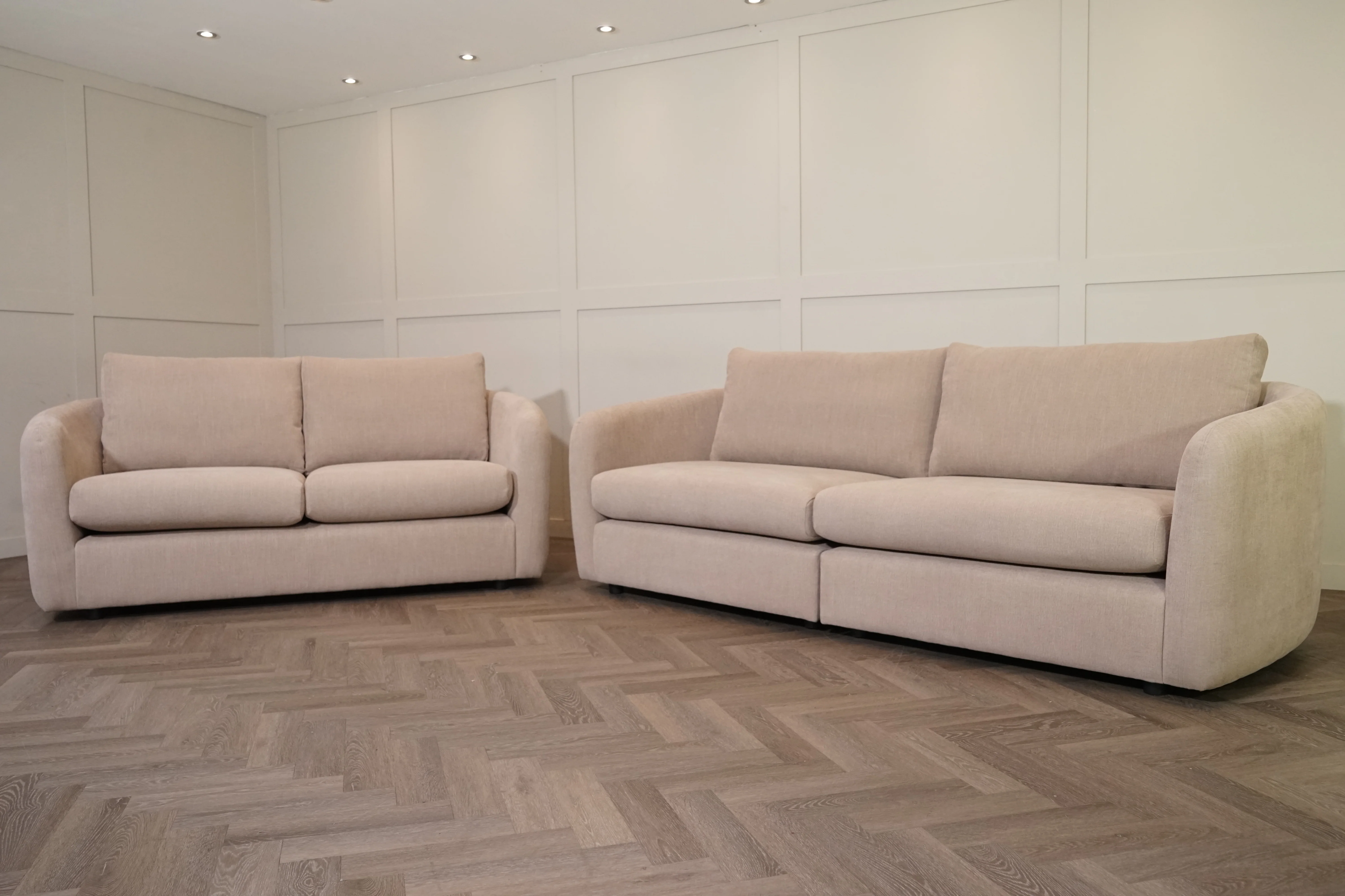 Carnaby Fabric 4 + 3 Seater Sofa Set, Dusk Latte - Image 3