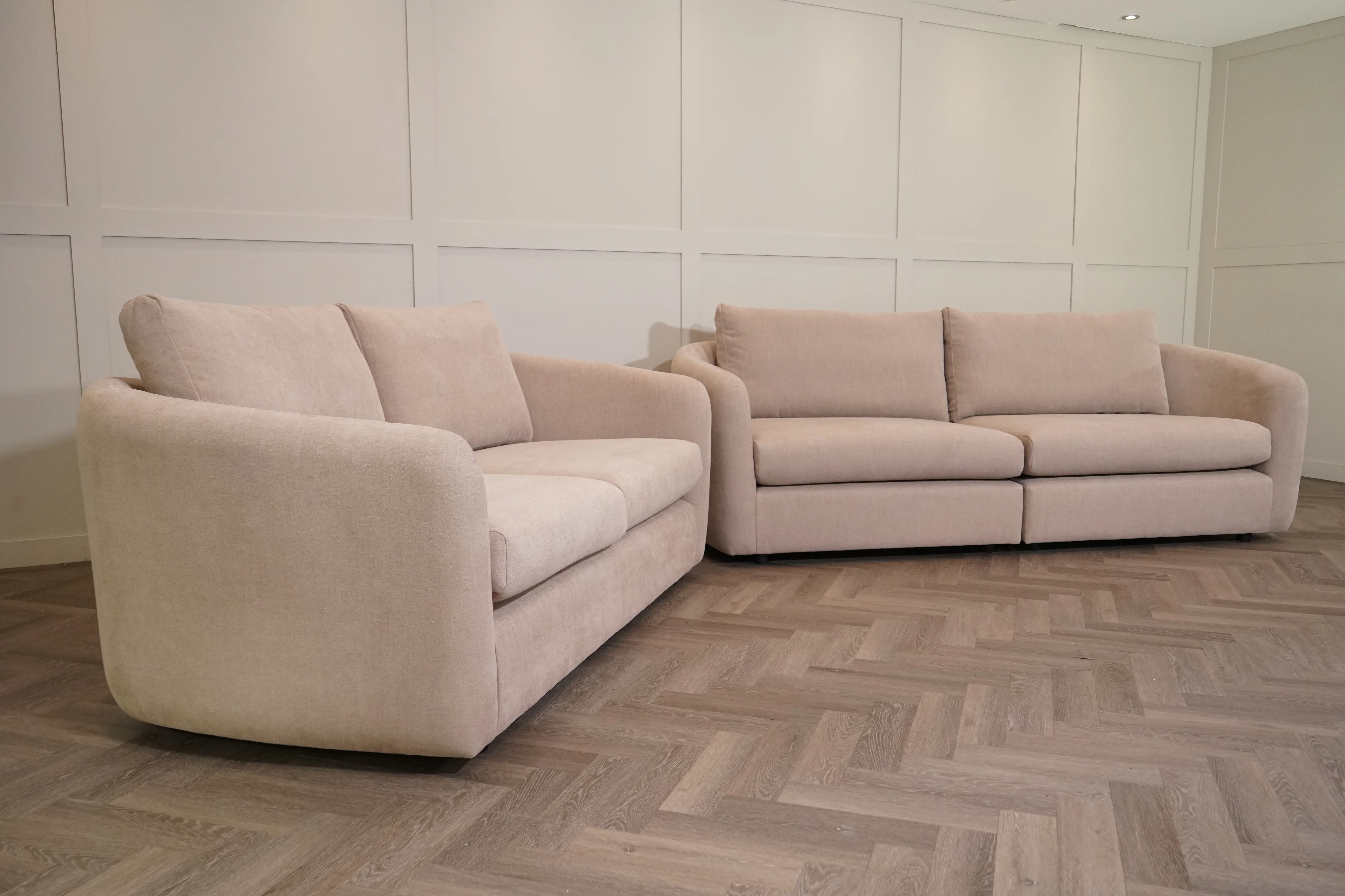 Carnaby Fabric 4 + 3 Seater Sofa Set, Dusk Latte - Image 5