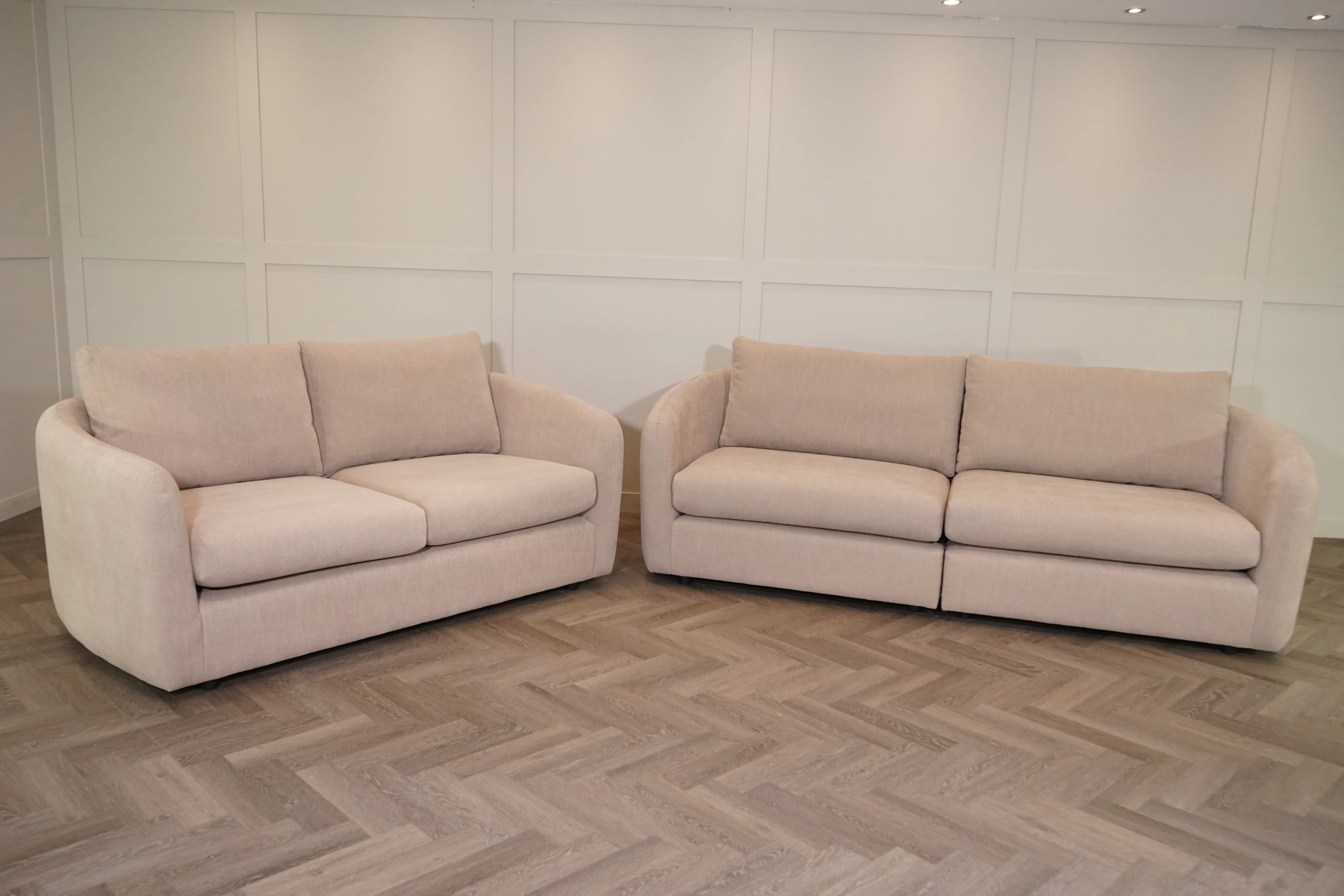 Carnaby Fabric 4 + 3 Seater Sofa Set, Dusk Latte - Image 6