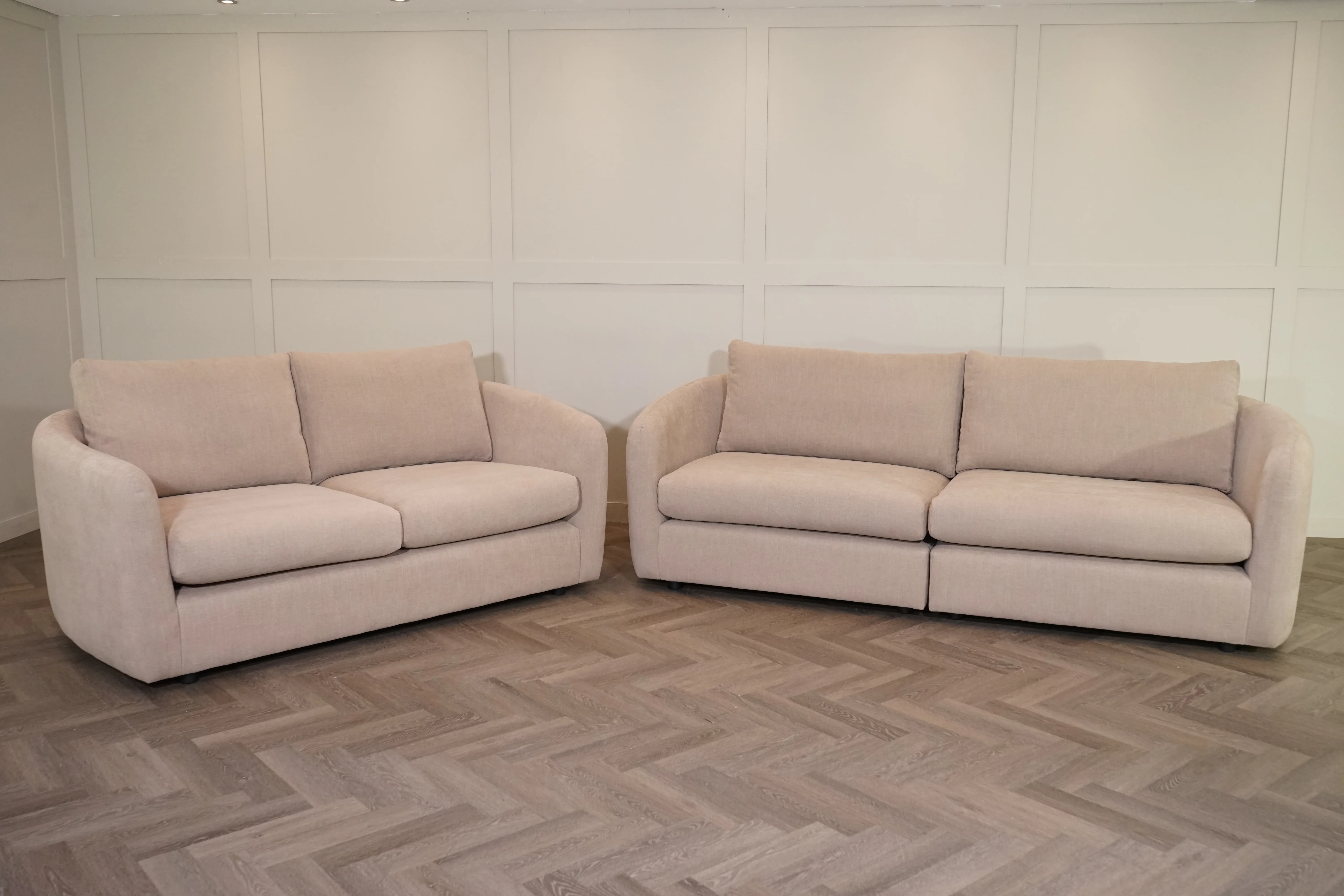 Carnaby Fabric 4 + 3 Seater Sofa Set, Dusk Latte - Image 9