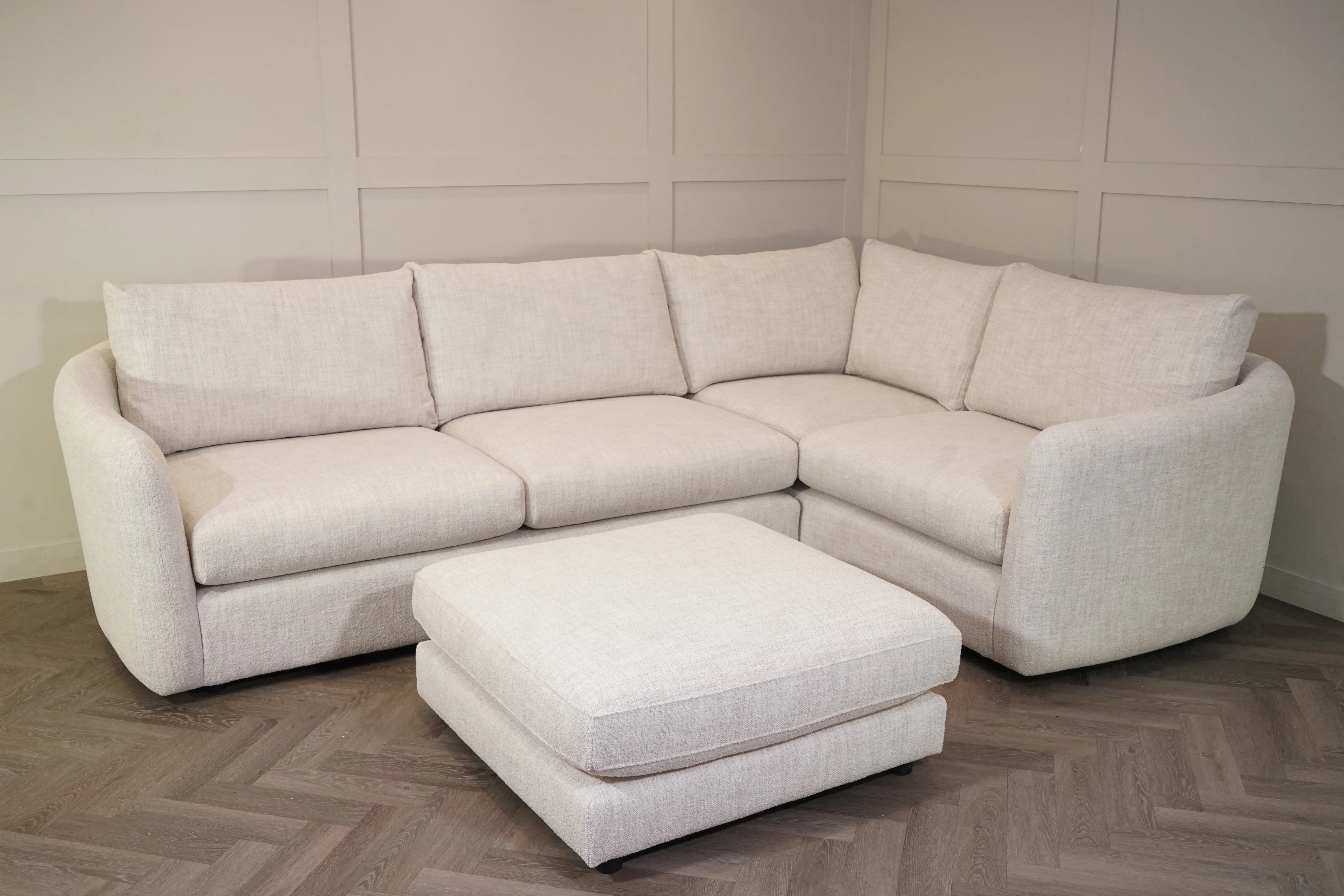 Carnaby RHF Corner Sofa & Footstool, Yukon Natural Mix - Image 10