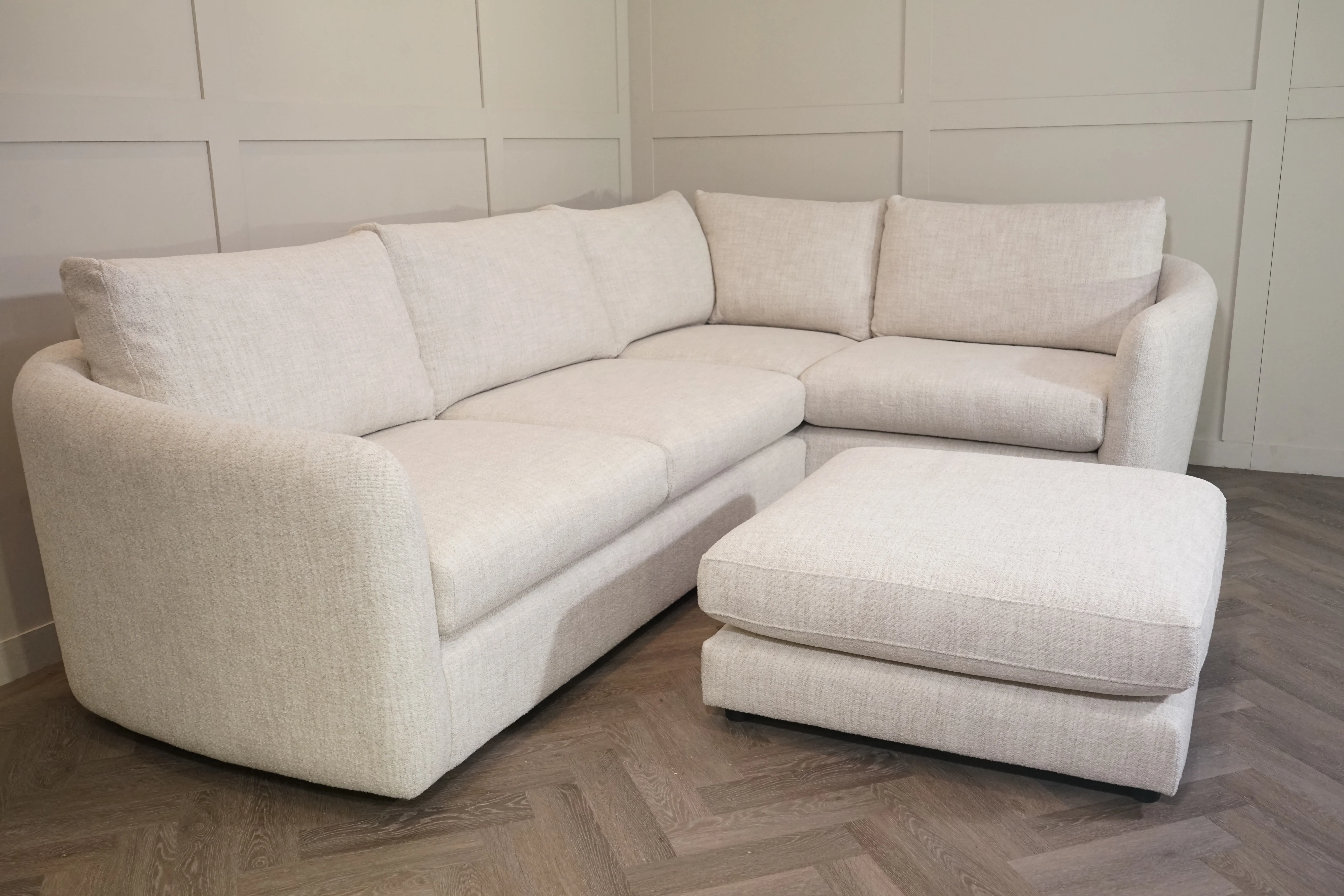 Carnaby RHF Corner Sofa & Footstool, Yukon Natural Mix - Image 6