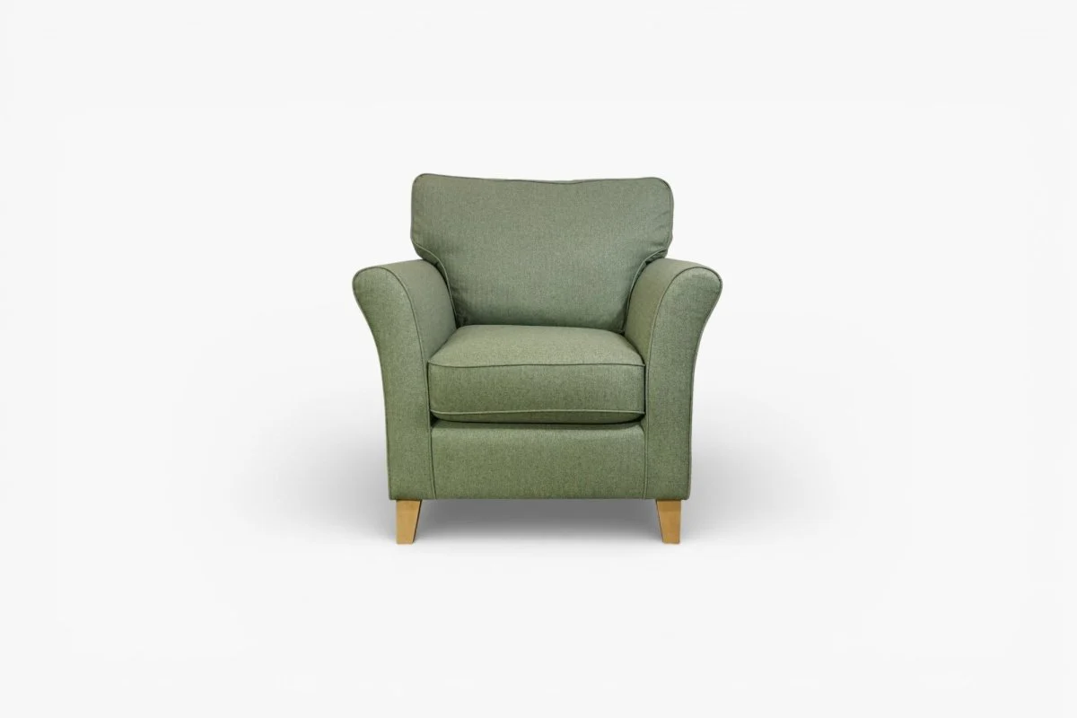 Charlotte II Armchair, Brushed Tweed Green