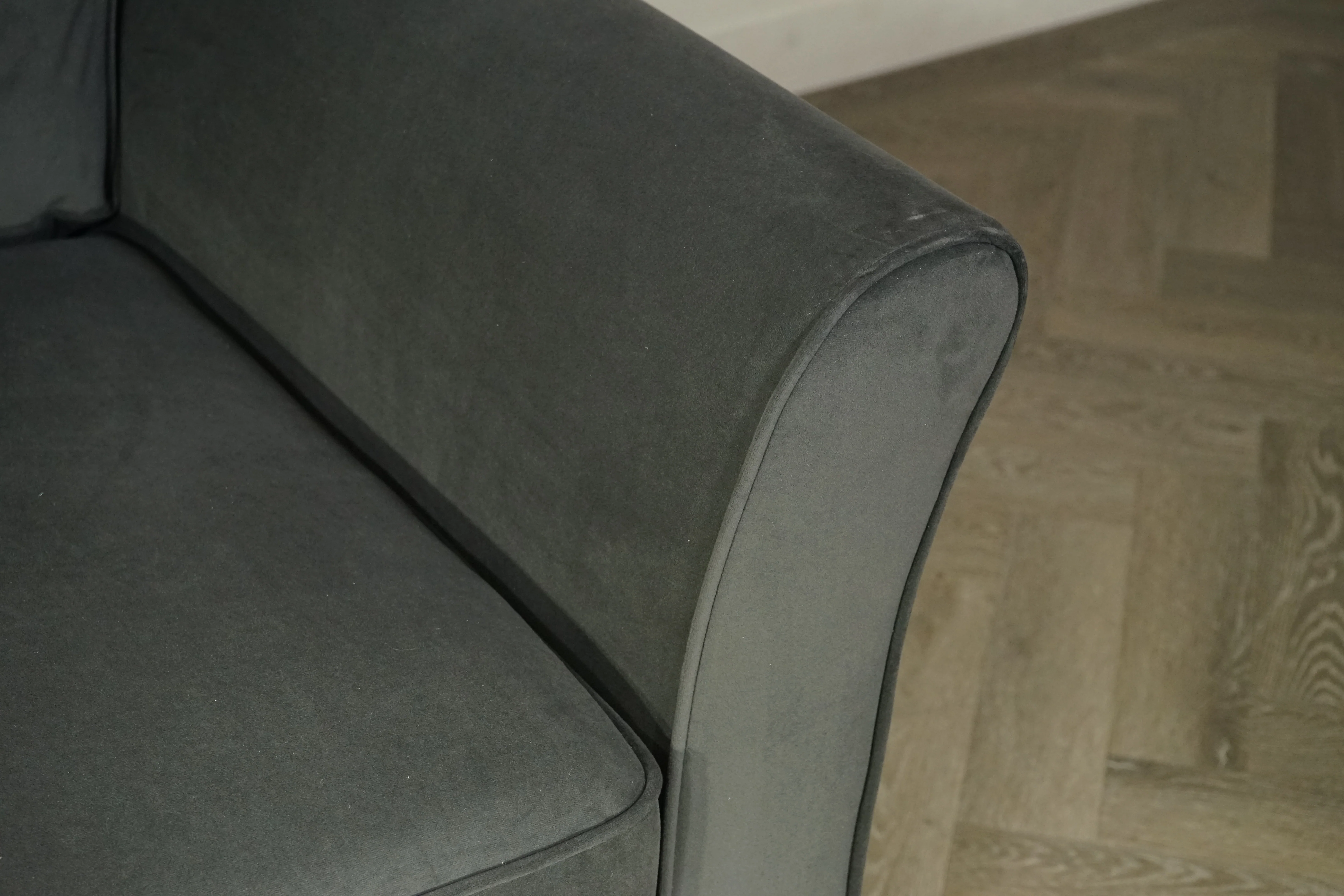 Charlotte II Large 3 Seater Sofa, Plush Velvet Charcoal - Image 3