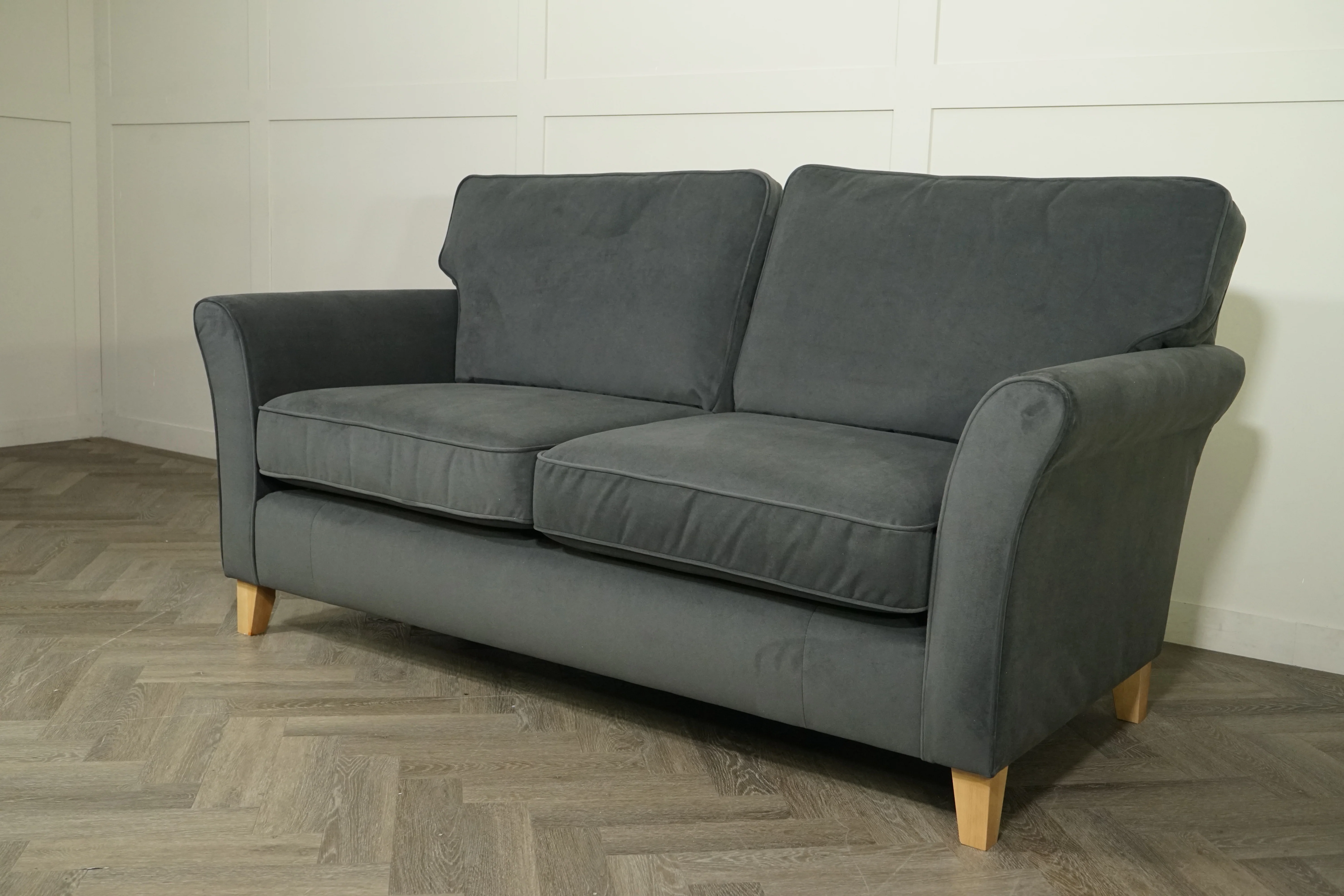 Charlotte II Large 3 Seater Sofa, Plush Velvet Charcoal - Image 4