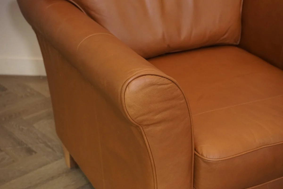 Charlotte II Leather 2 Seater Sofa & Armchair, Premium Caramel - Image 11