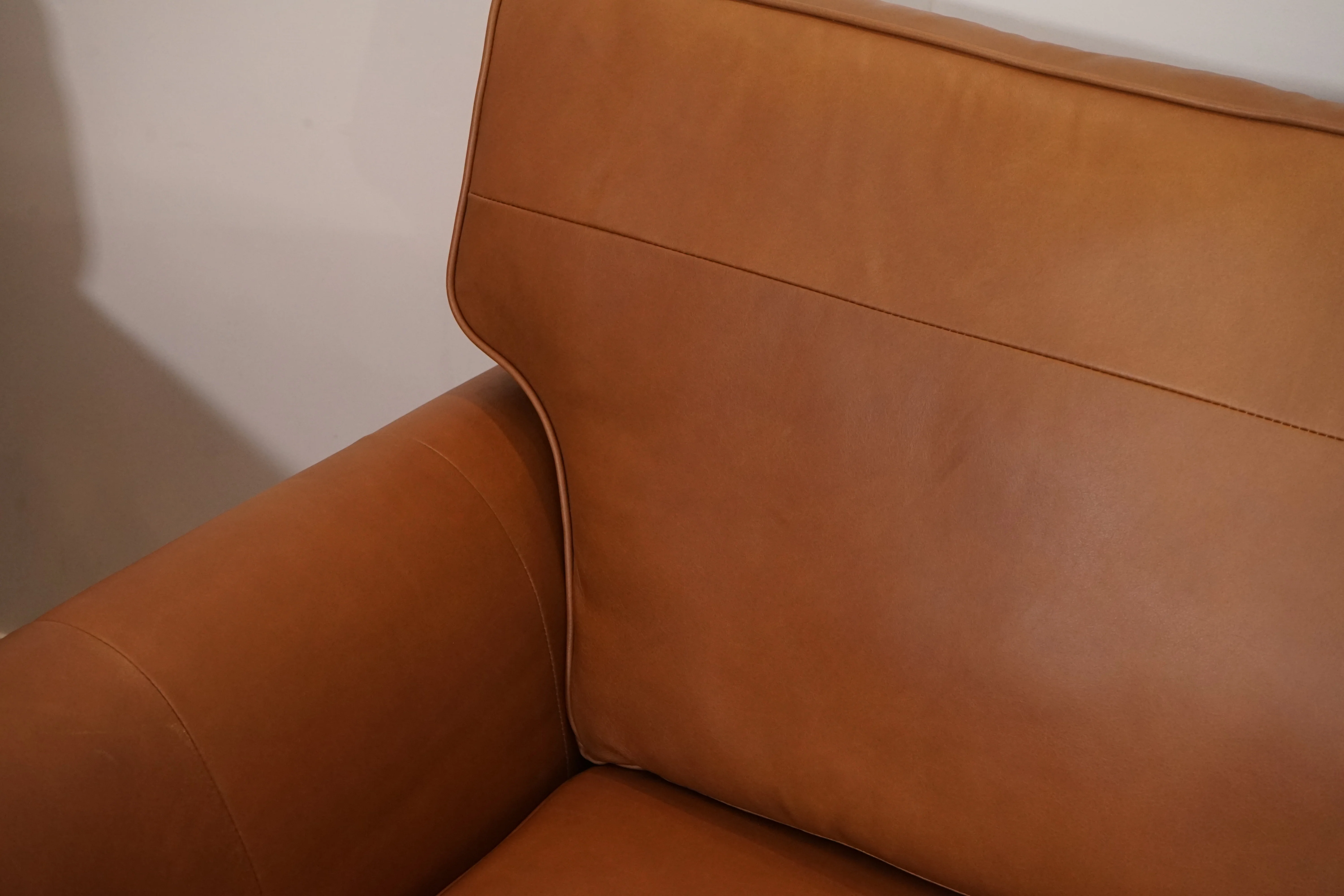 Charlotte II Leather 2 Seater Sofa & Armchair, Premium Caramel - Image 7