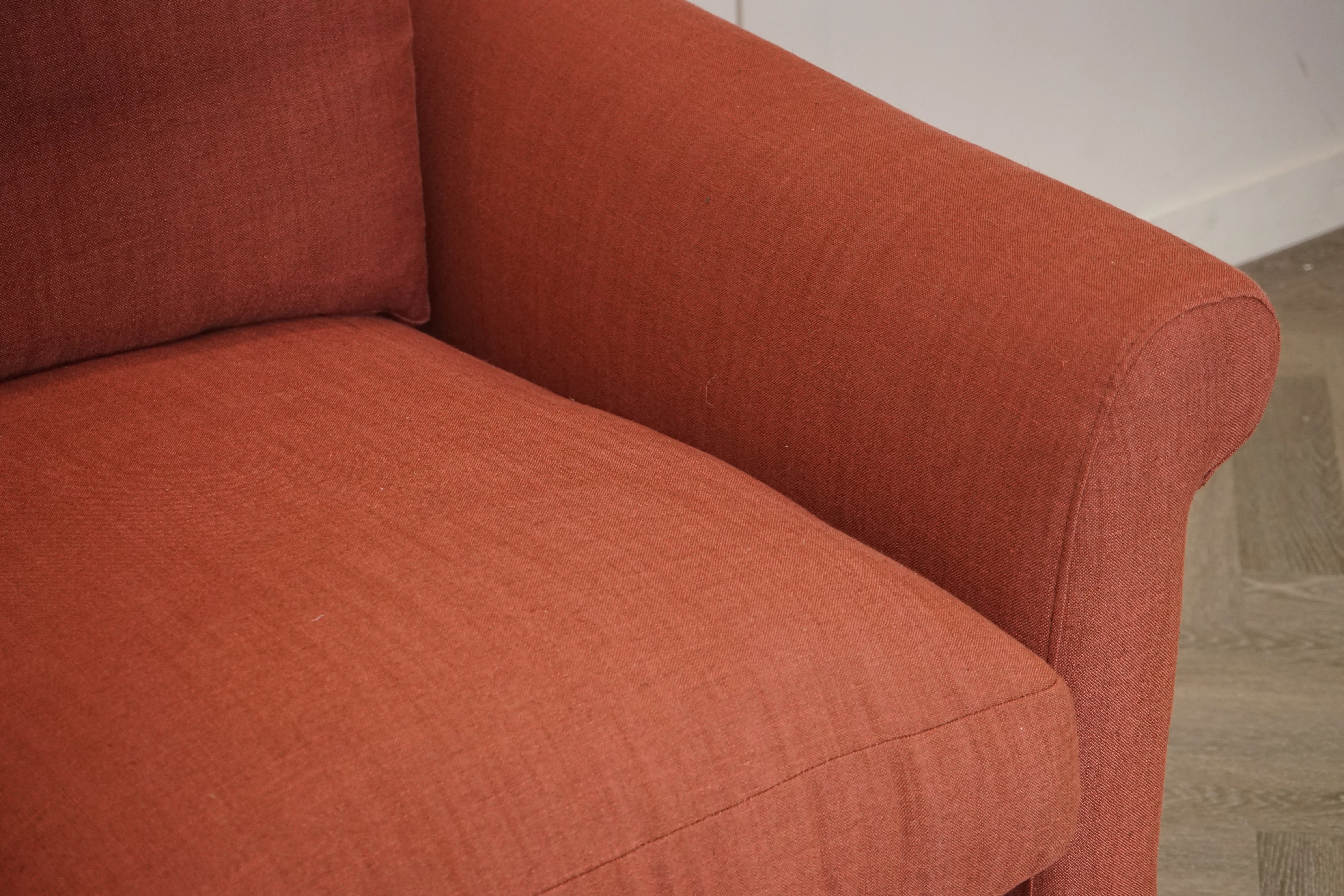 Clover Small 2 Seater Sofa, Relaxed Linen Auburn - Image 4