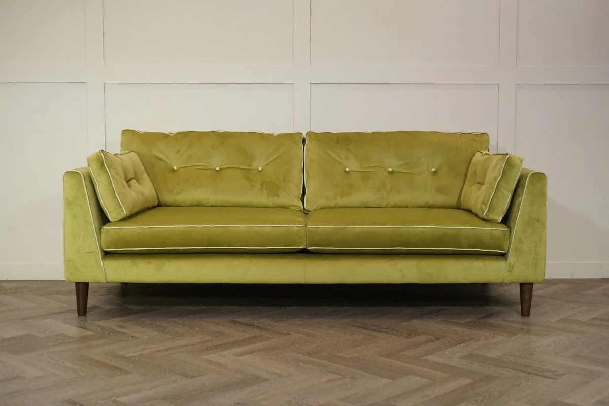 Century 4 Seater Sofa, Smooth Plush Olive - Image 10