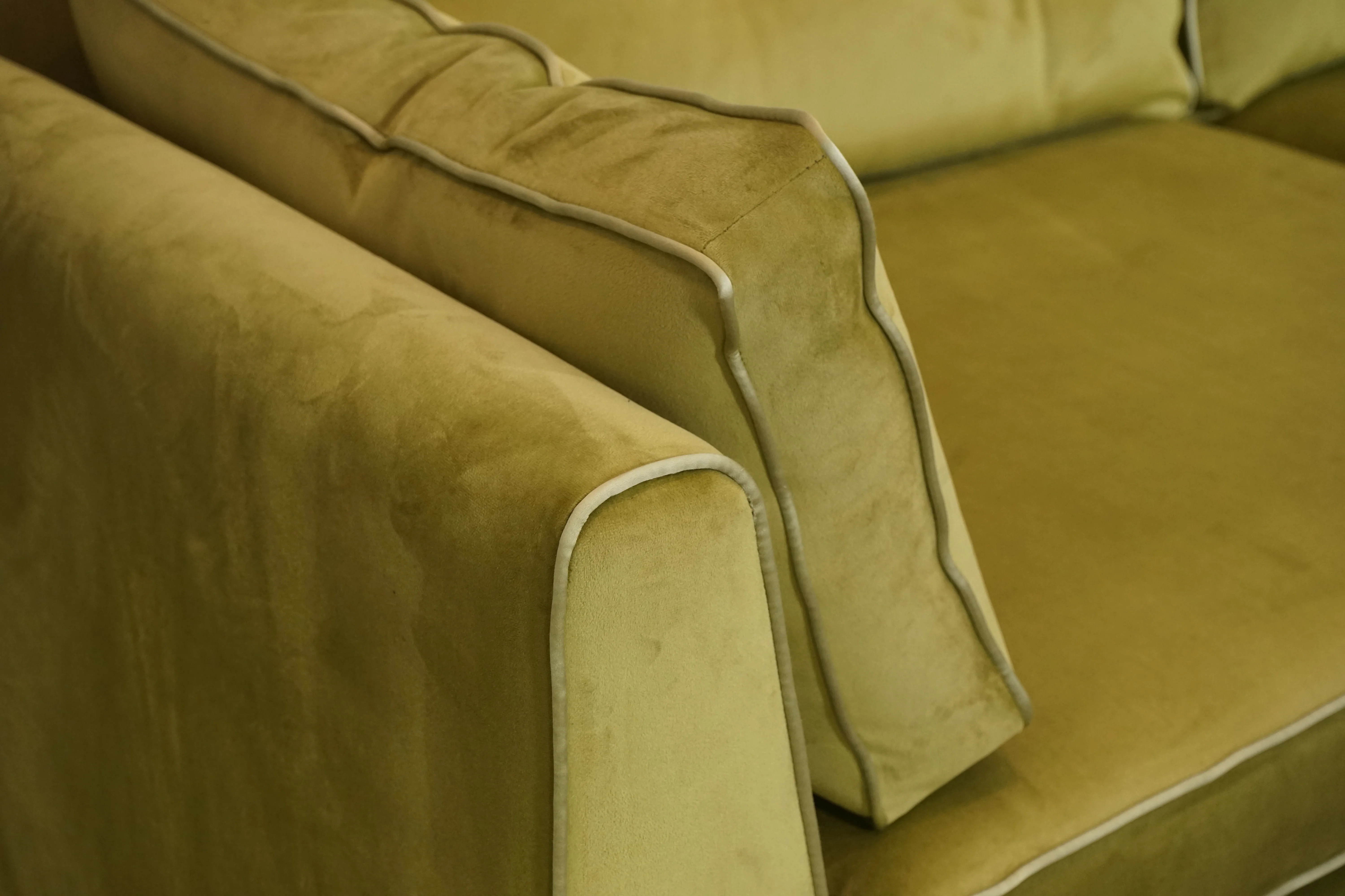 Century 4 Seater Sofa, Smooth Plush Olive - Image 7