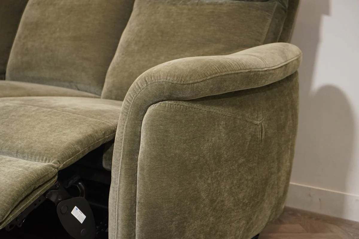 Dublin Modular Power Recliner Corner Sofa with Power Headrests, Olive Fabric - Image 9
