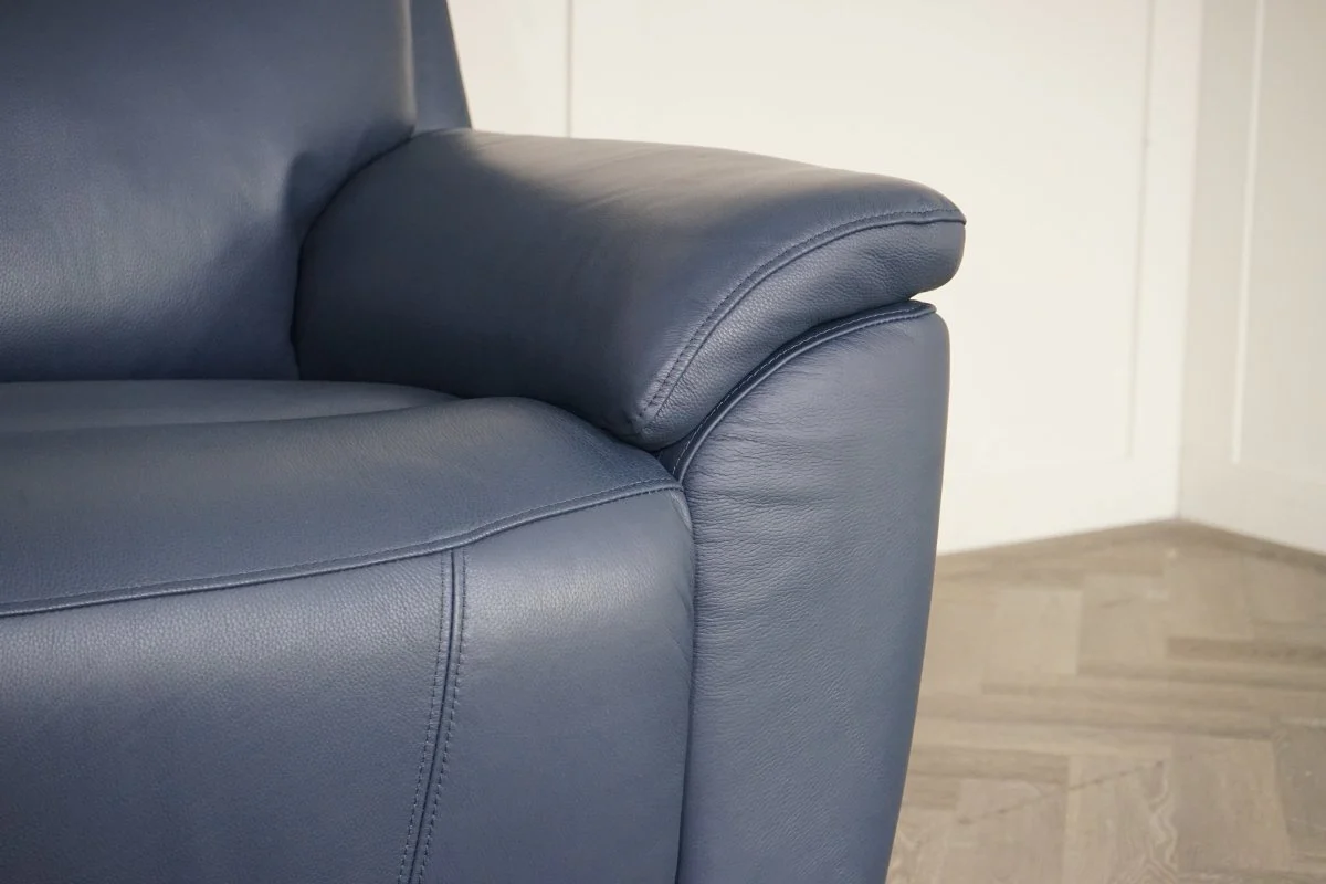 Eldwick Leather 3 + 2 Seater Power Recliner Sofa Set, Midnight Blue - Image 5