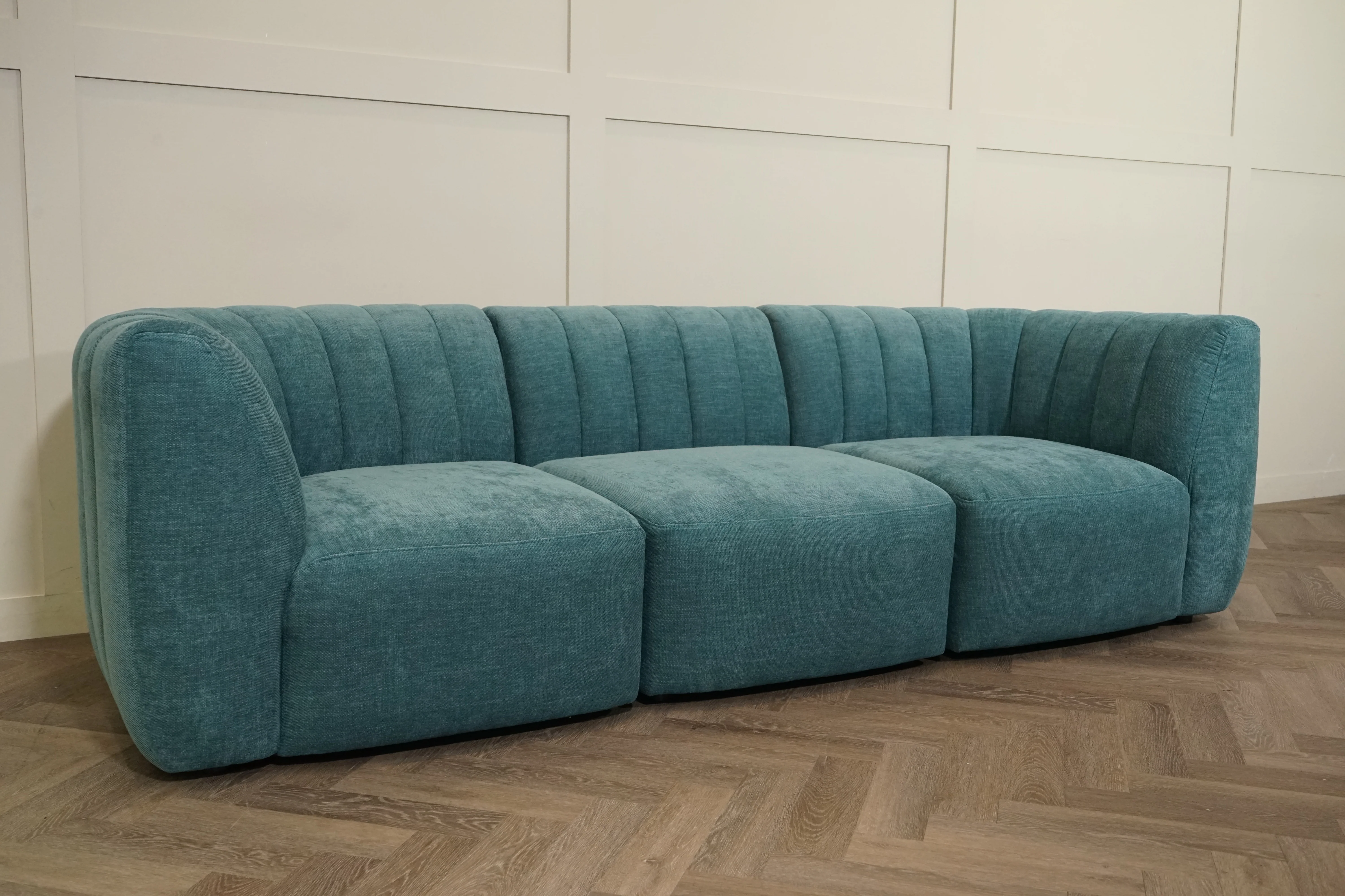 Flow Grand 3 Seater Sofa, Easy Clean Chenille Teal - Image 2