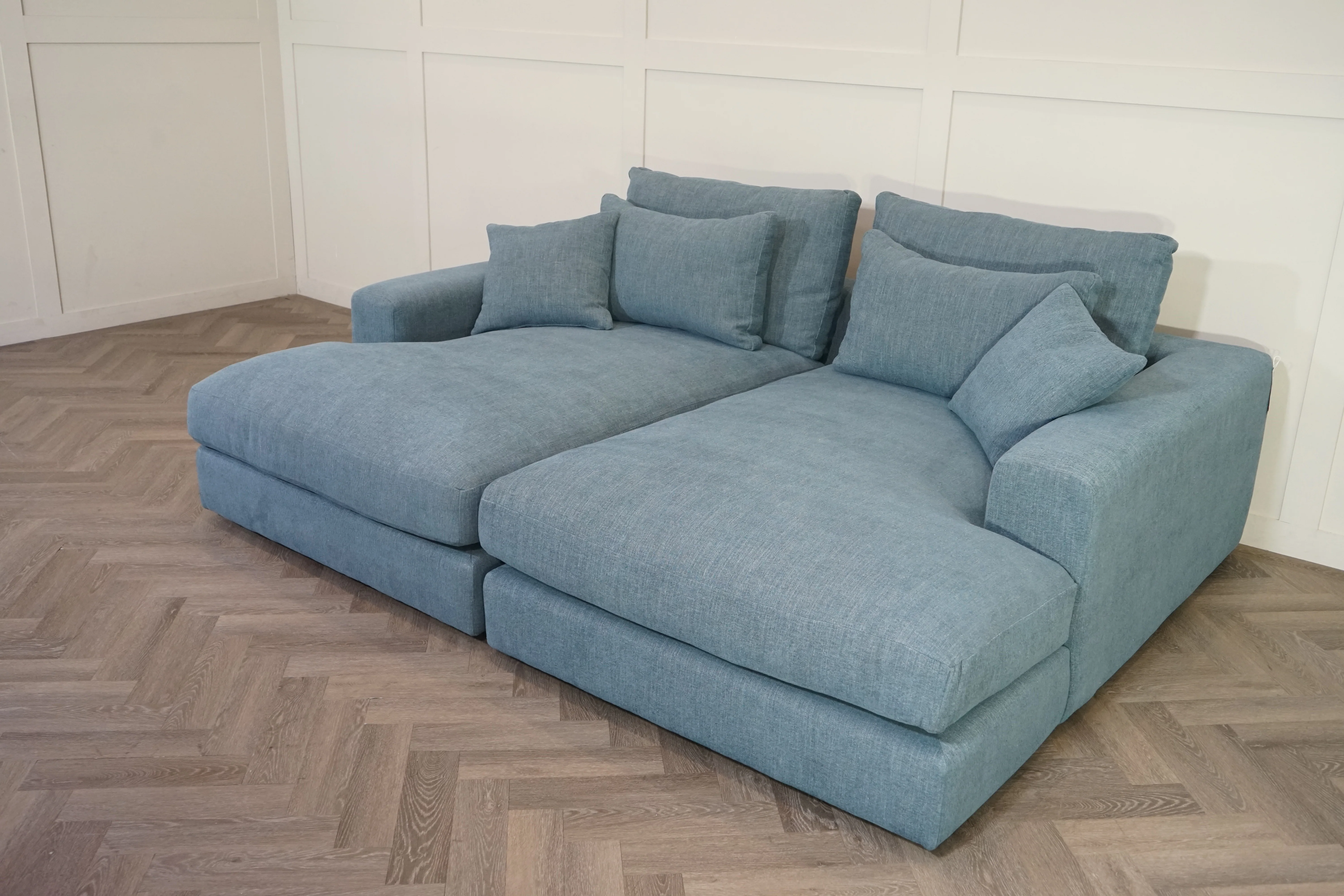 Giovanni Large Fabric Chaise Sofa Unit, Tuscan Midnight - Image 11