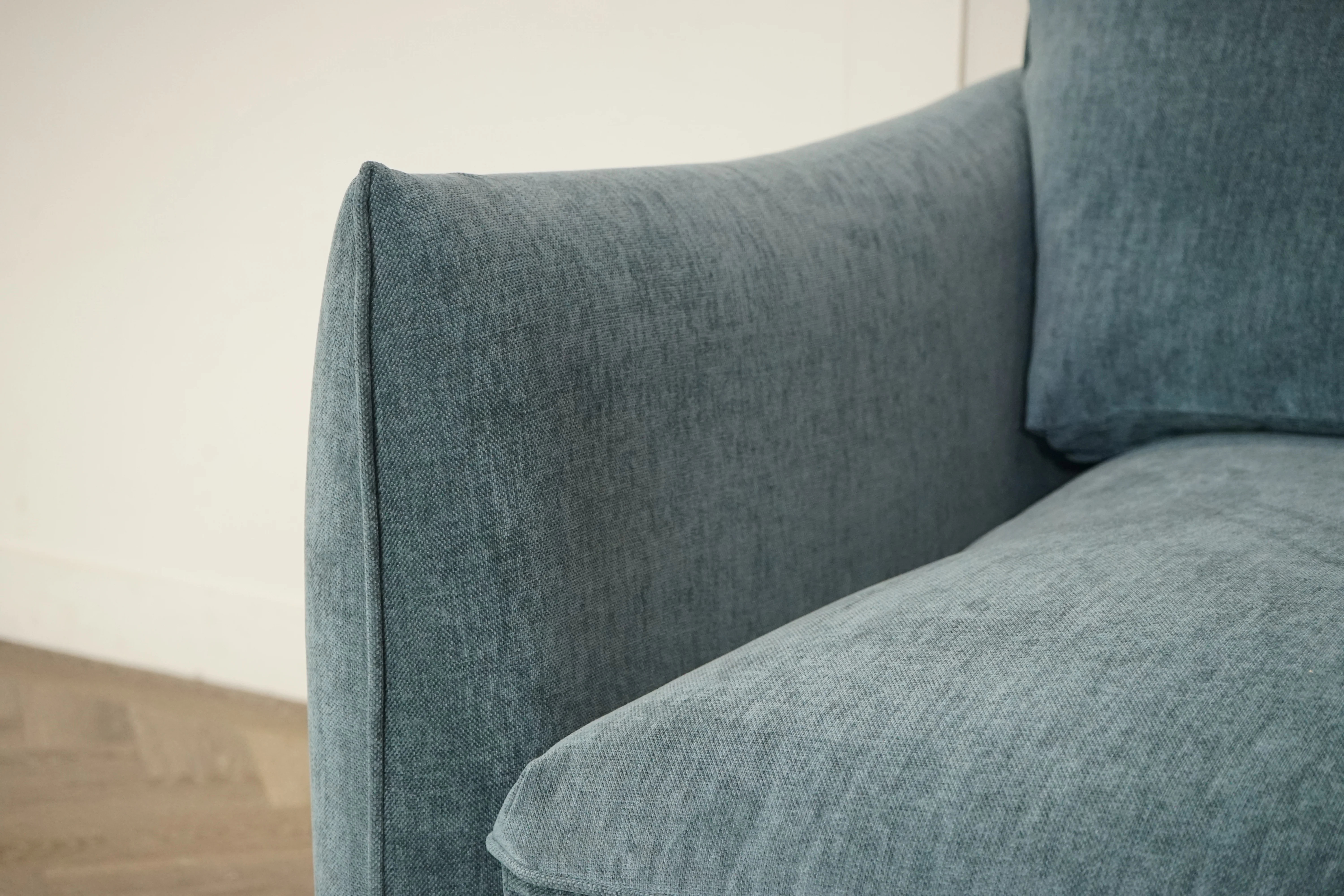 Glenmore 3 Seater Sofa & Contrast Footstool, Soft Chenille Topaz / Patterned - Image 6