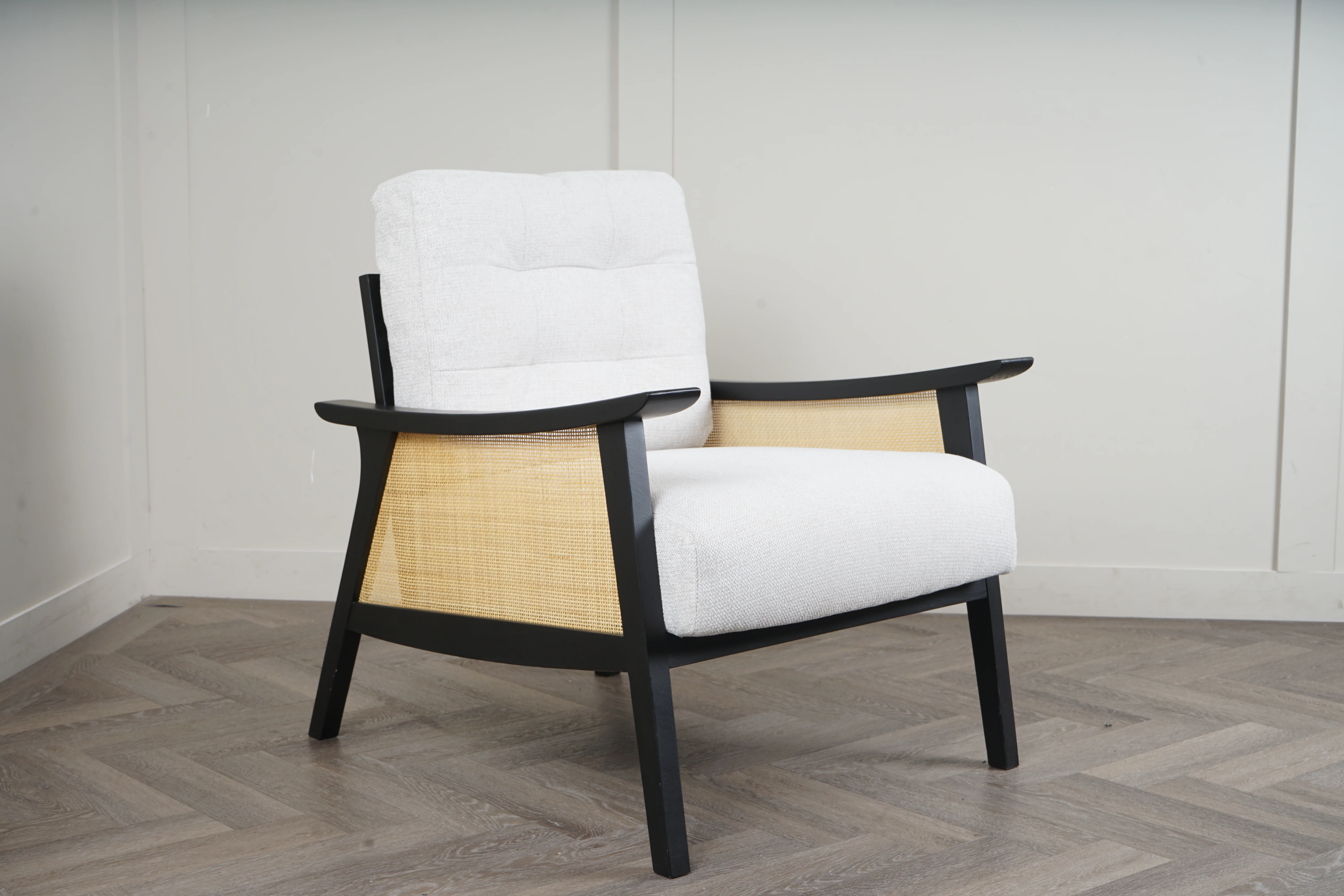 Gondola Club Chair, Black Leg, Natural - Image 3