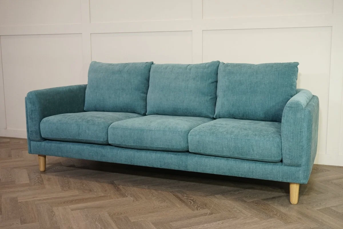 Harbour Grand 3 Seater Sofa, Easy Clean Chenille Teal - Image 2