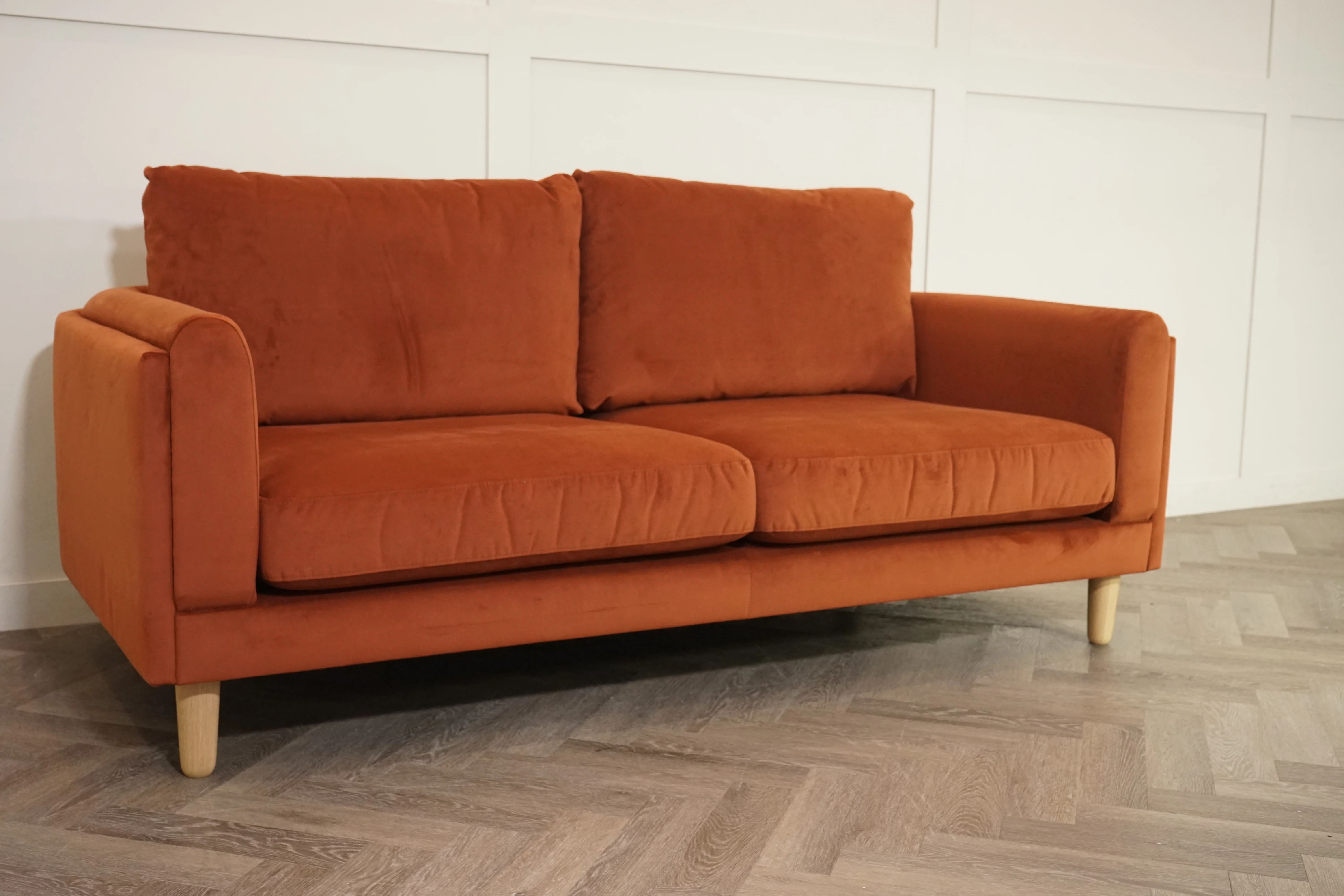 Harbour Large 3 Seater Sofa, Plush Velvet Auburn - Image 2