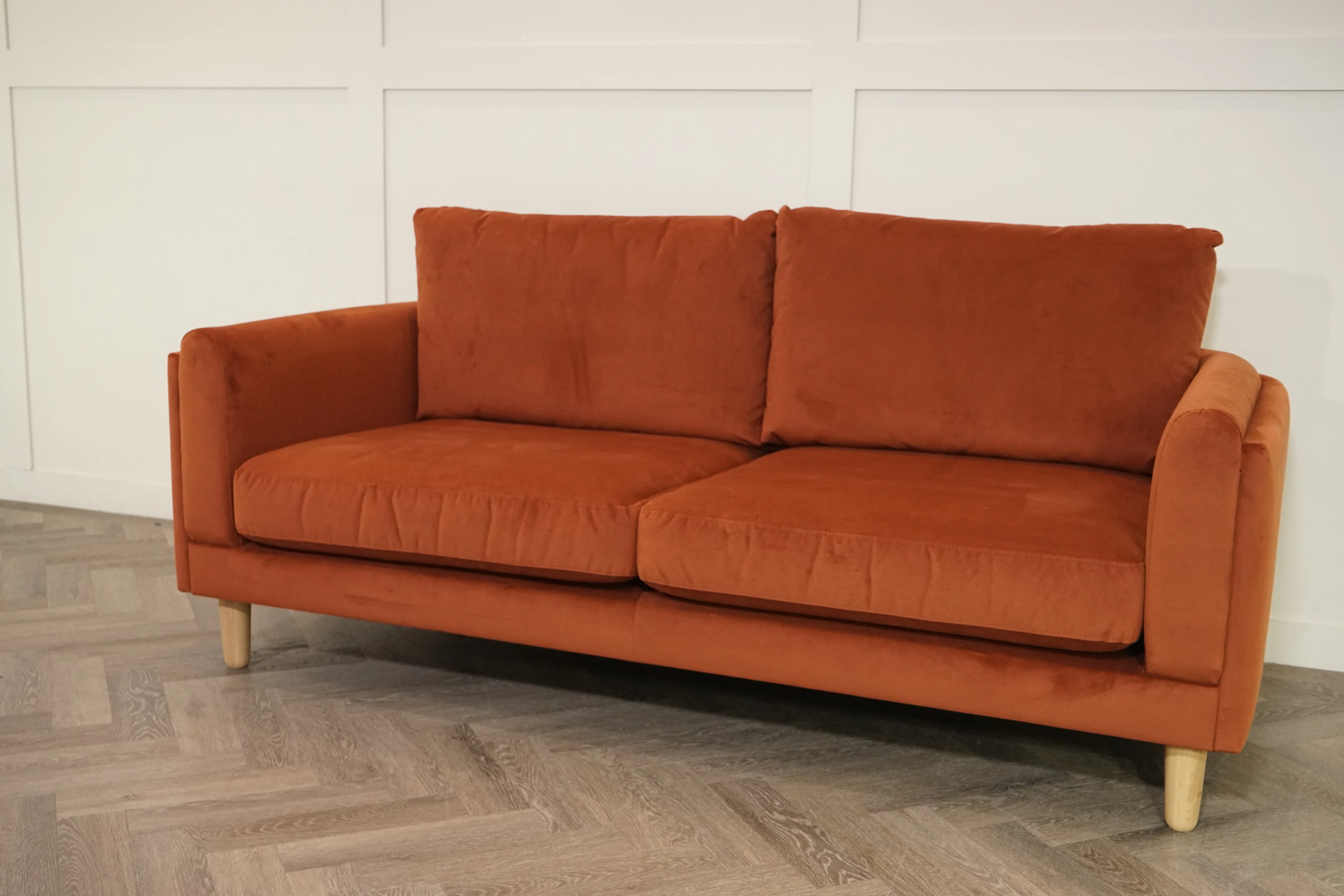 Harbour Large 3 Seater Sofa, Plush Velvet Auburn - Image 4