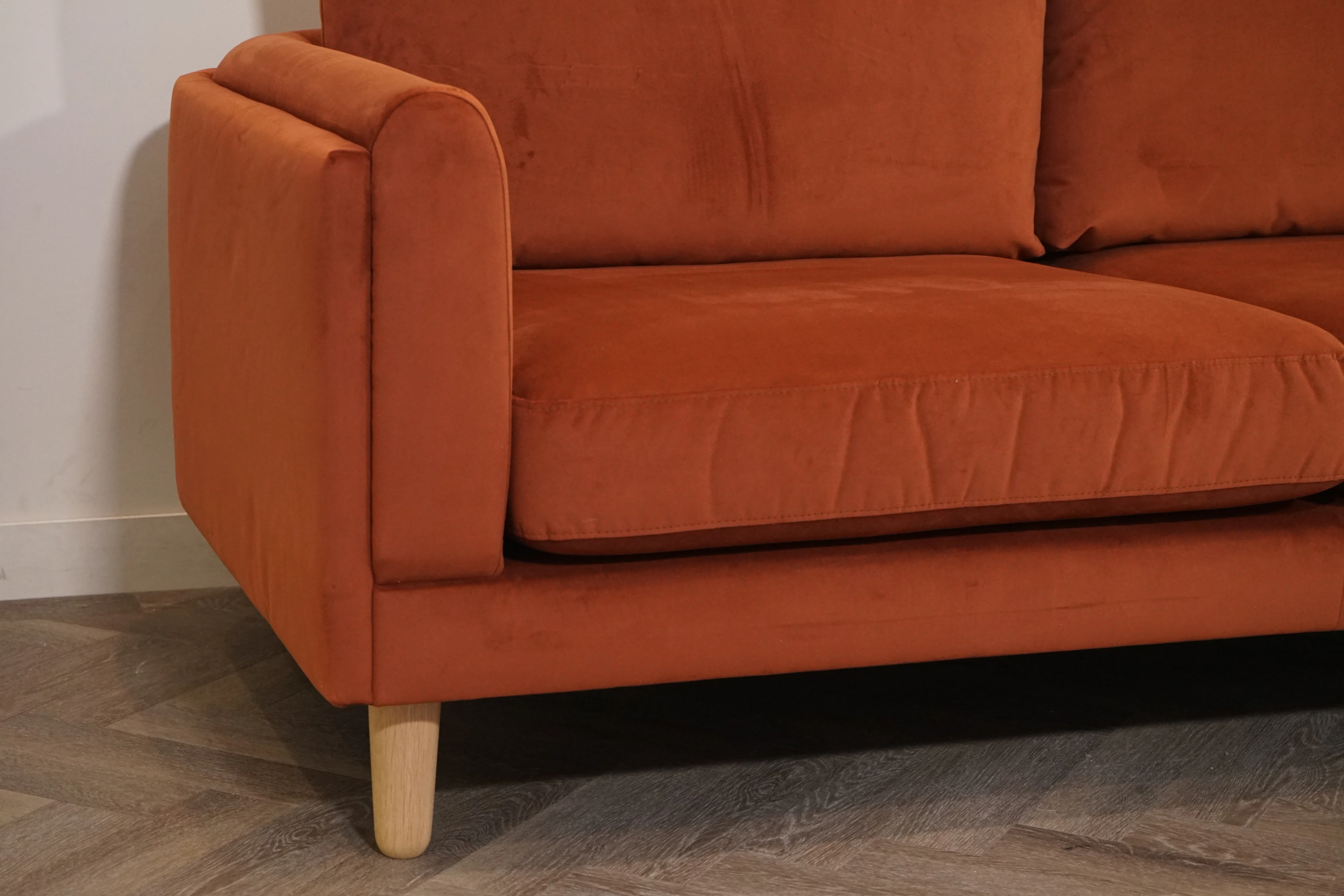 Harbour Large 3 Seater Sofa, Plush Velvet Auburn - Image 5