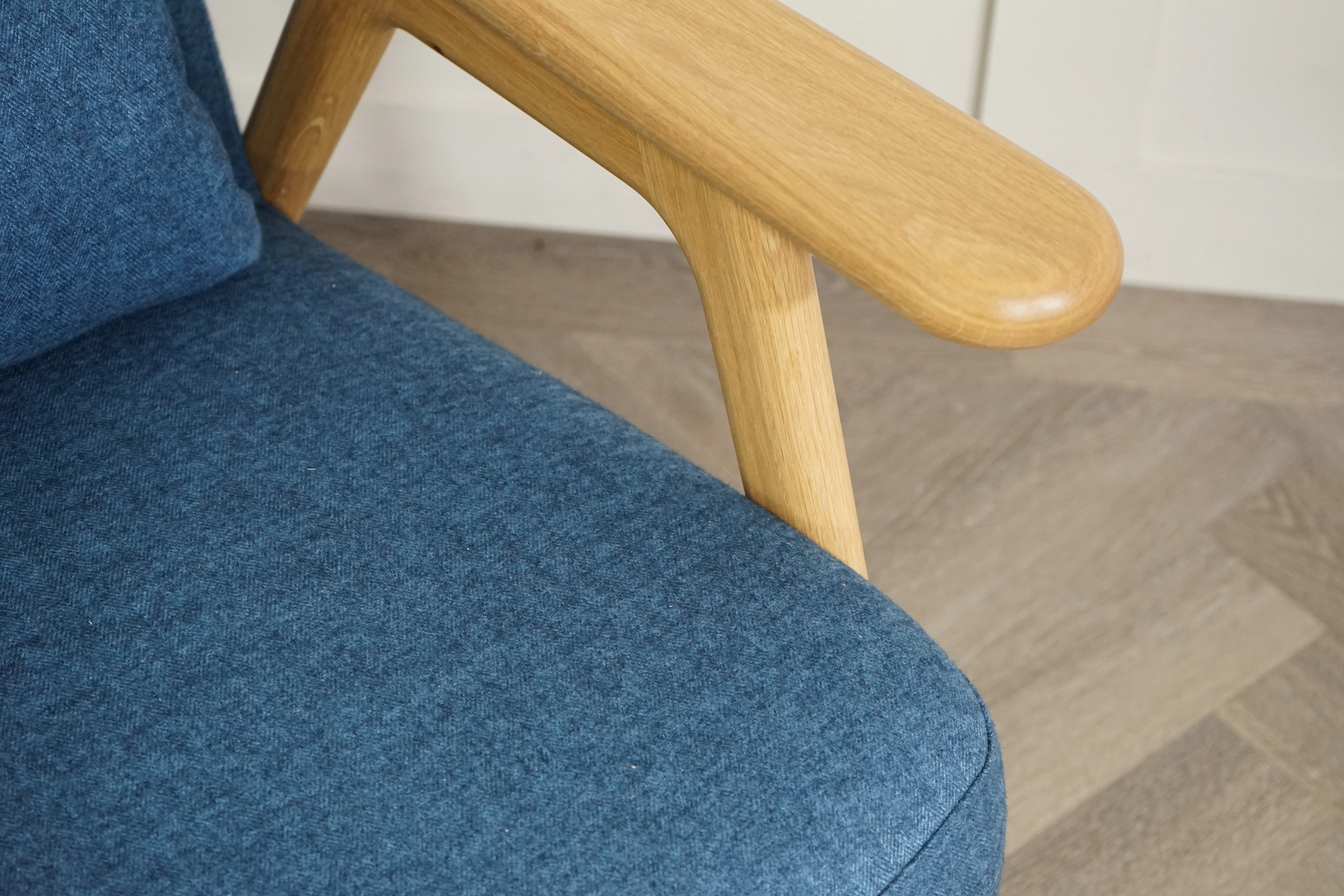 Hendricks High Back Accent Chair, Brushed Tweed Navy - Image 3