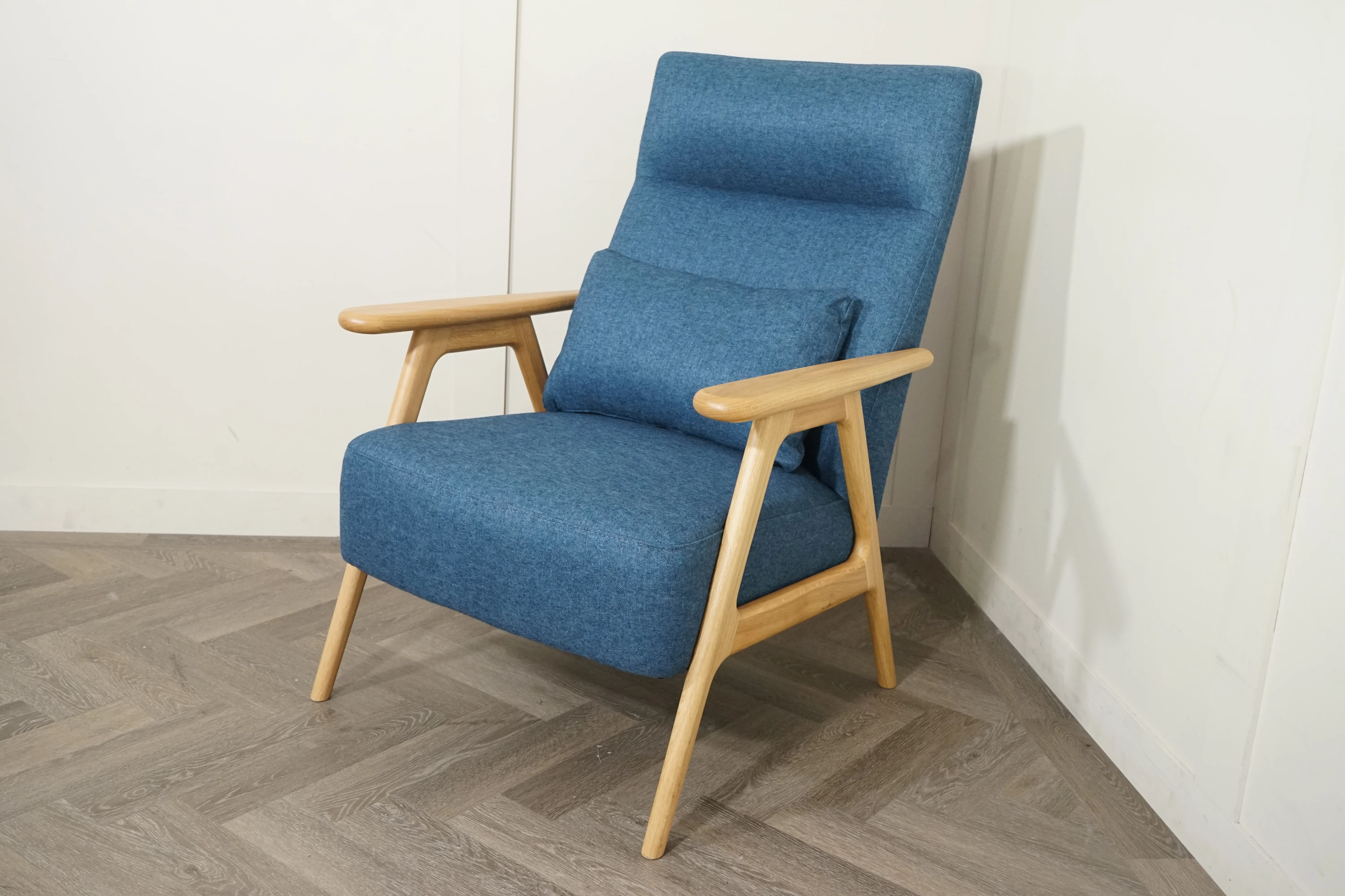 Hendricks High Back Accent Chair, Brushed Tweed Navy - Image 4