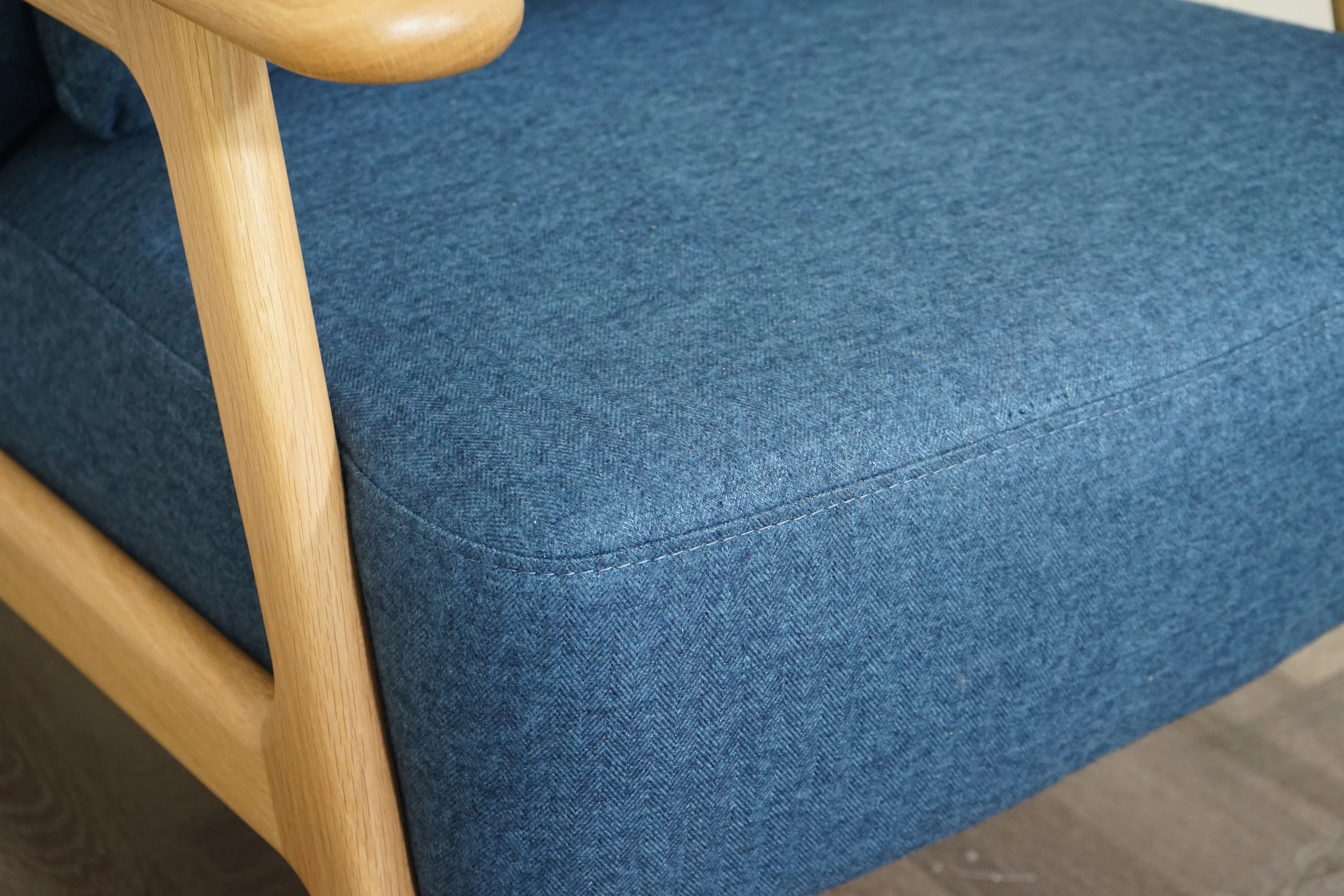 Hendricks High Back Accent Chair, Brushed Tweed Navy - Image 5