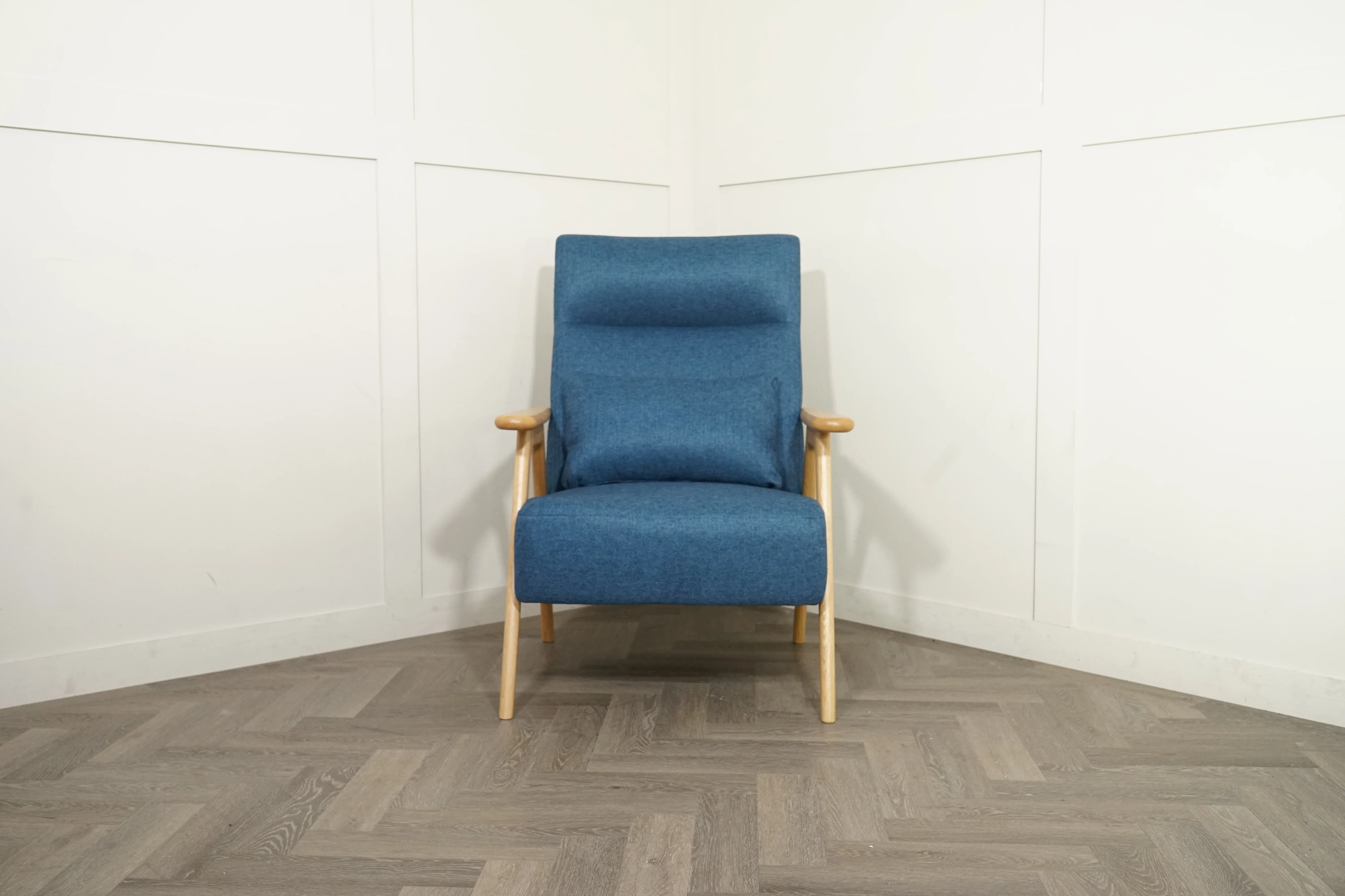 Hendricks High Back Accent Chair, Brushed Tweed Navy - Image 6