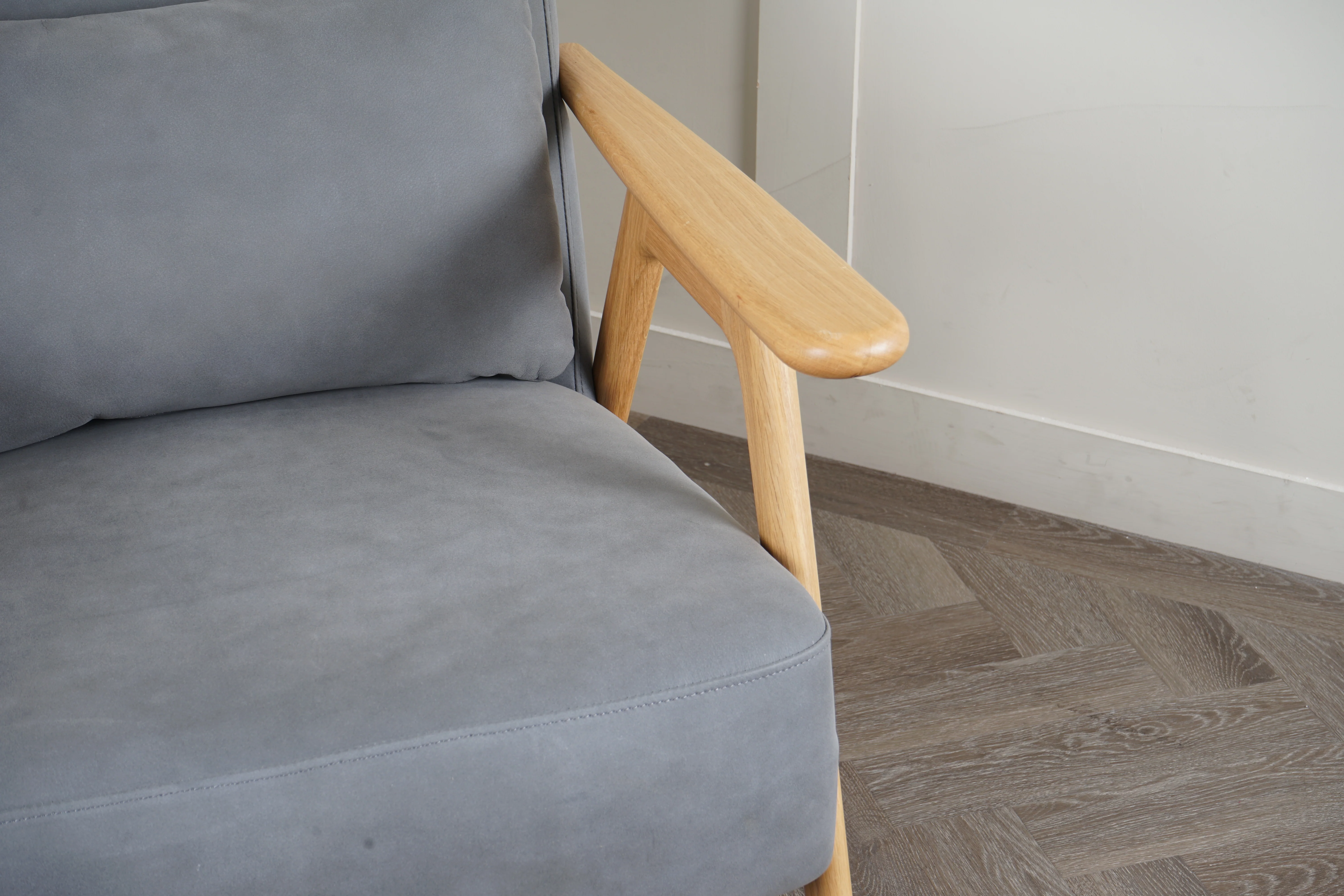 Hendricks Leather Armchair, Soft Touch Grey - Image 3