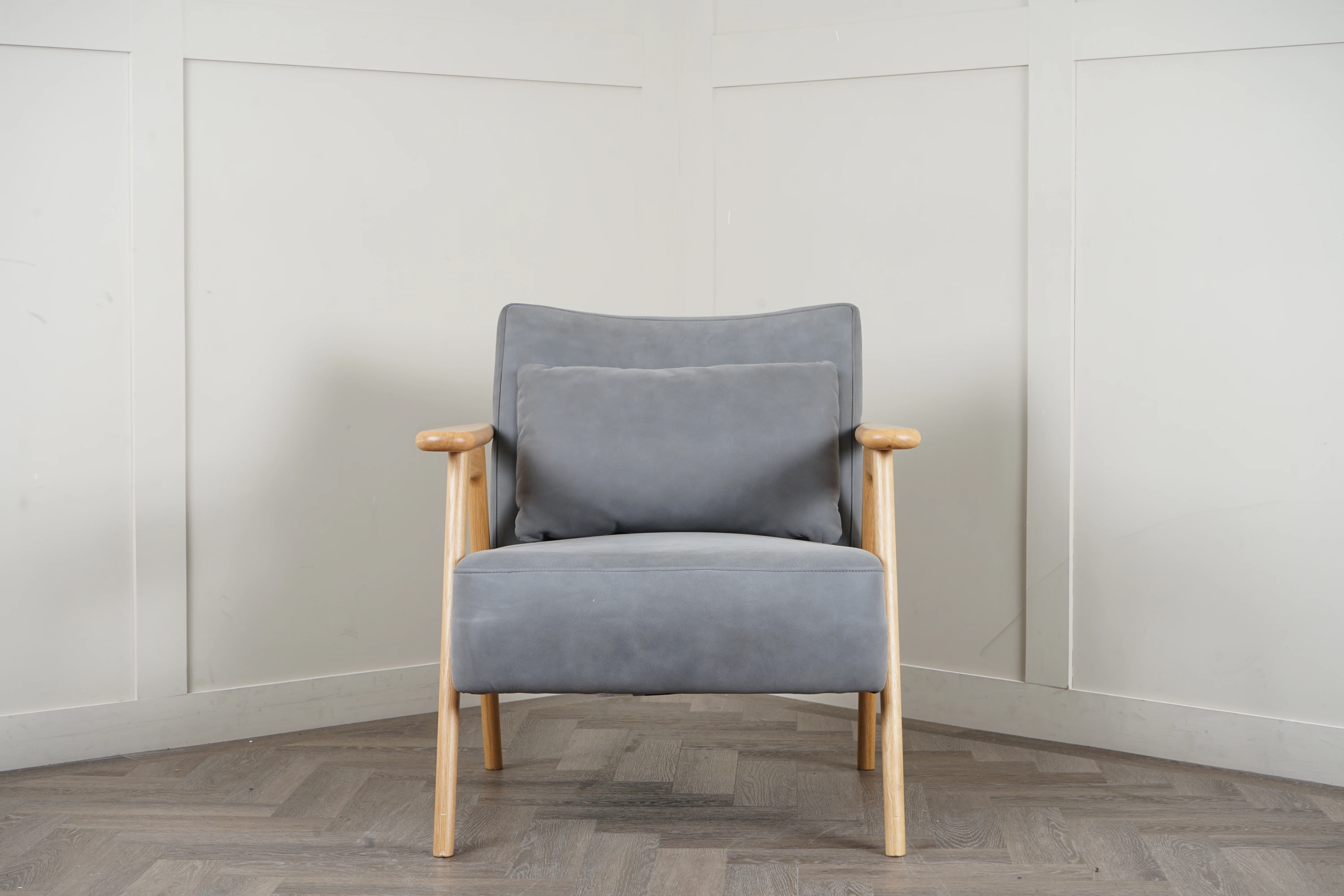 Hendricks Leather Armchair, Soft Touch Grey - Image 4